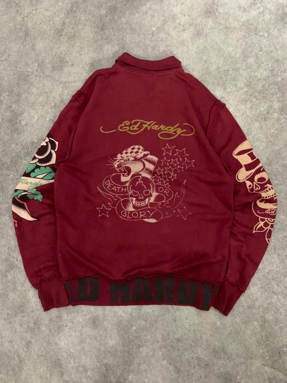 Ed Hardy Vintage 90s Ed Hardy Ripped Track Jacket Size US L / EU 52-54 / 3 - 7 Thumbnail