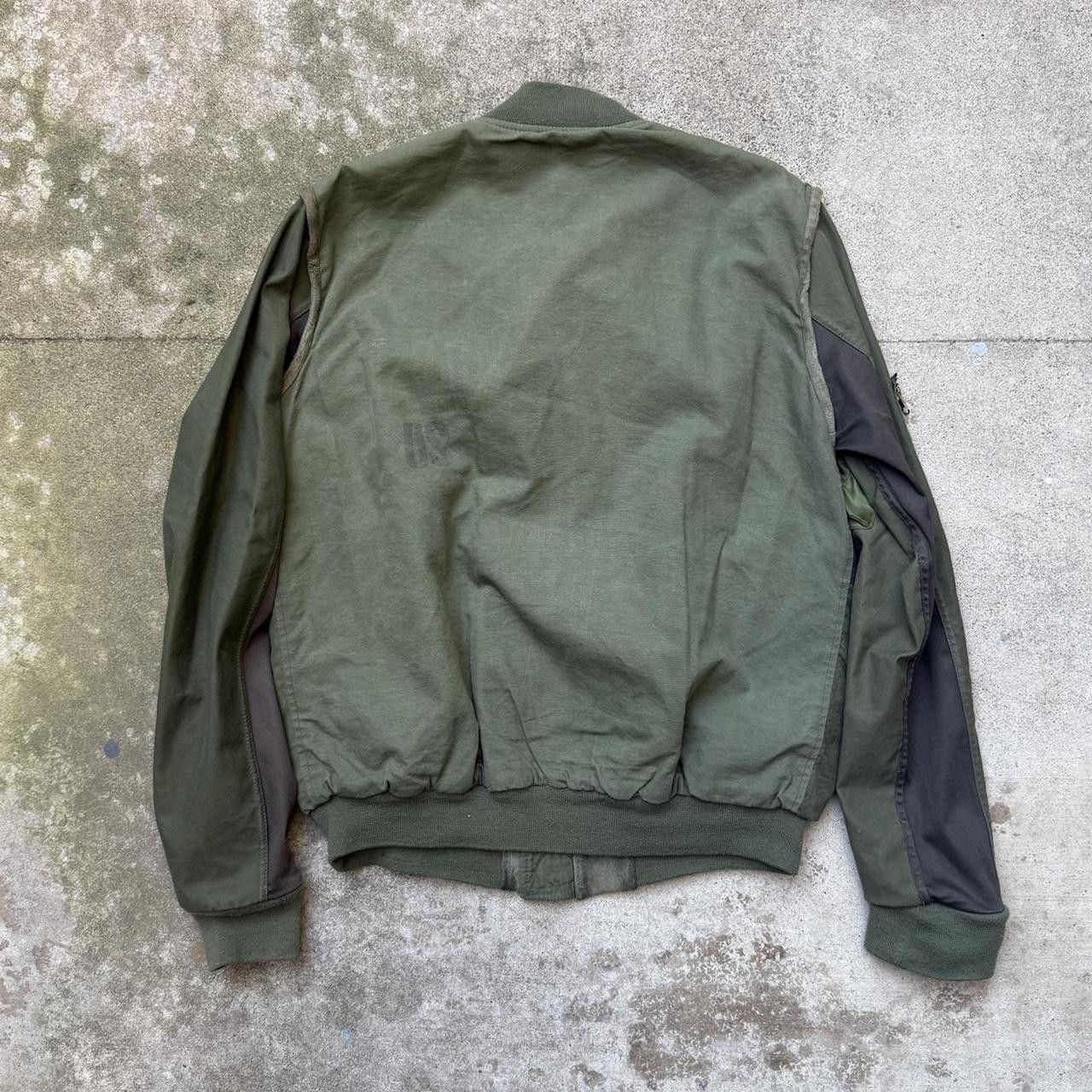 LongJourney longjourney army green patchwork leather bomber jacket ma-1 Size US XL / EU 56 / 4 - 6 Thumbnail
