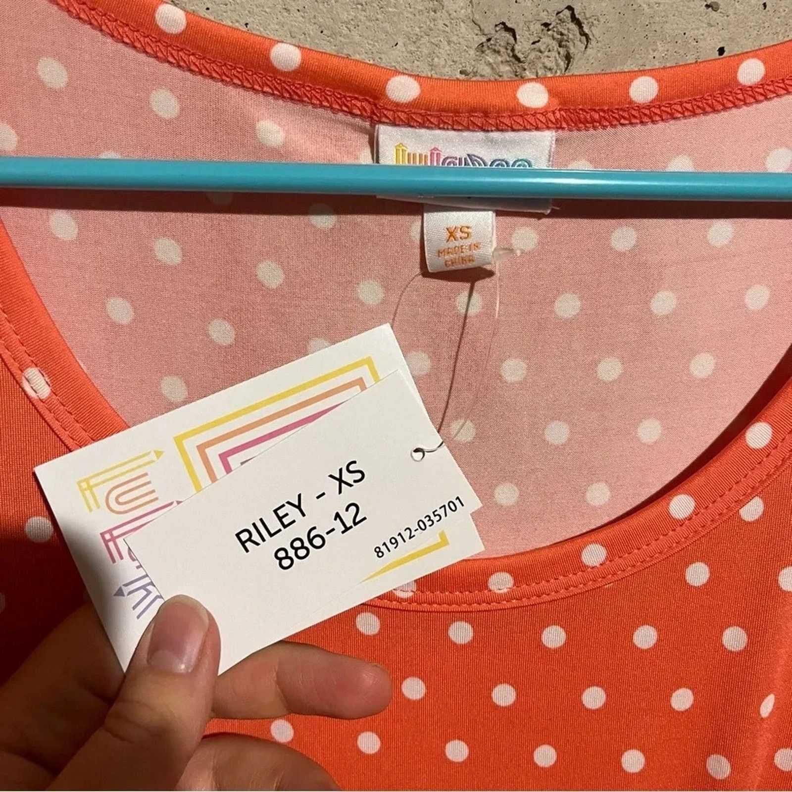 Other Lularoe Riley NWT Size XS Peach With Polka Dots Midi Dress Size XS / US 0-2 / IT 36-38 - 3 Thumbnail