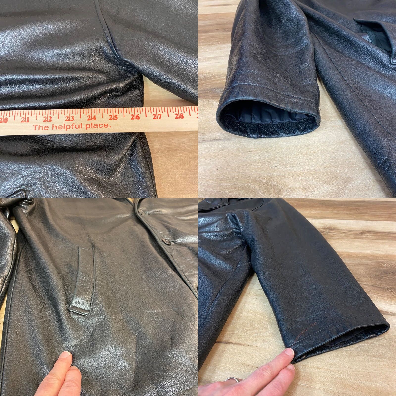 Vintage Wilsons Leather Jacket Mens XL Black Mid Length Zip Quilted Lining Heavyweight Size US XL / EU 56 / 4 - 8 Thumbnail
