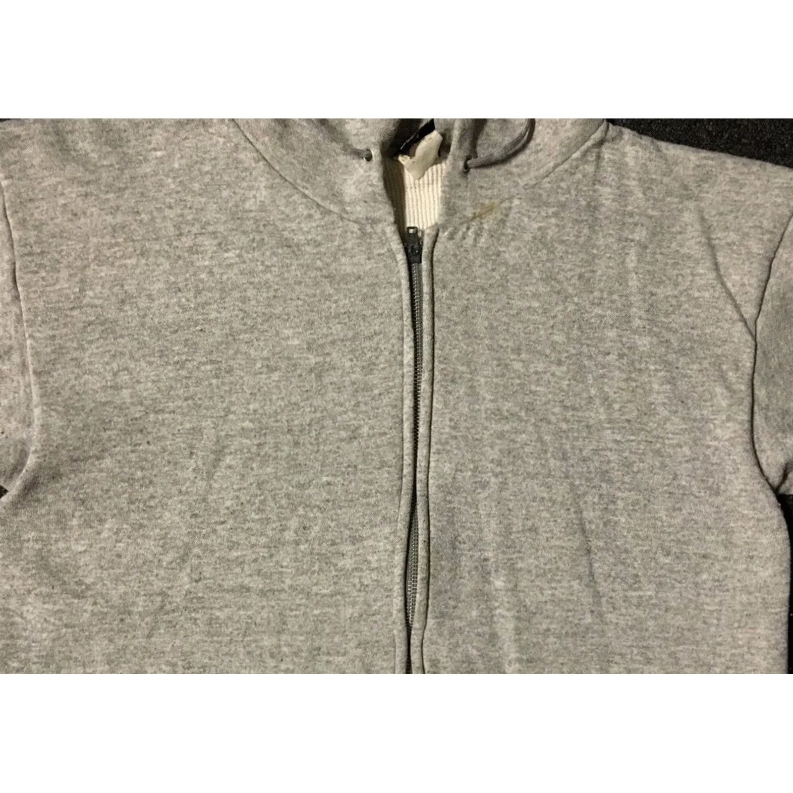 Vintage VINTAGE Surf Hoodie Shirt M Gray 80s Distressed Thermal Lined Zip USA Track Mockup Mens Size US M / EU 48-50 / 2 - 4 Thumbnail