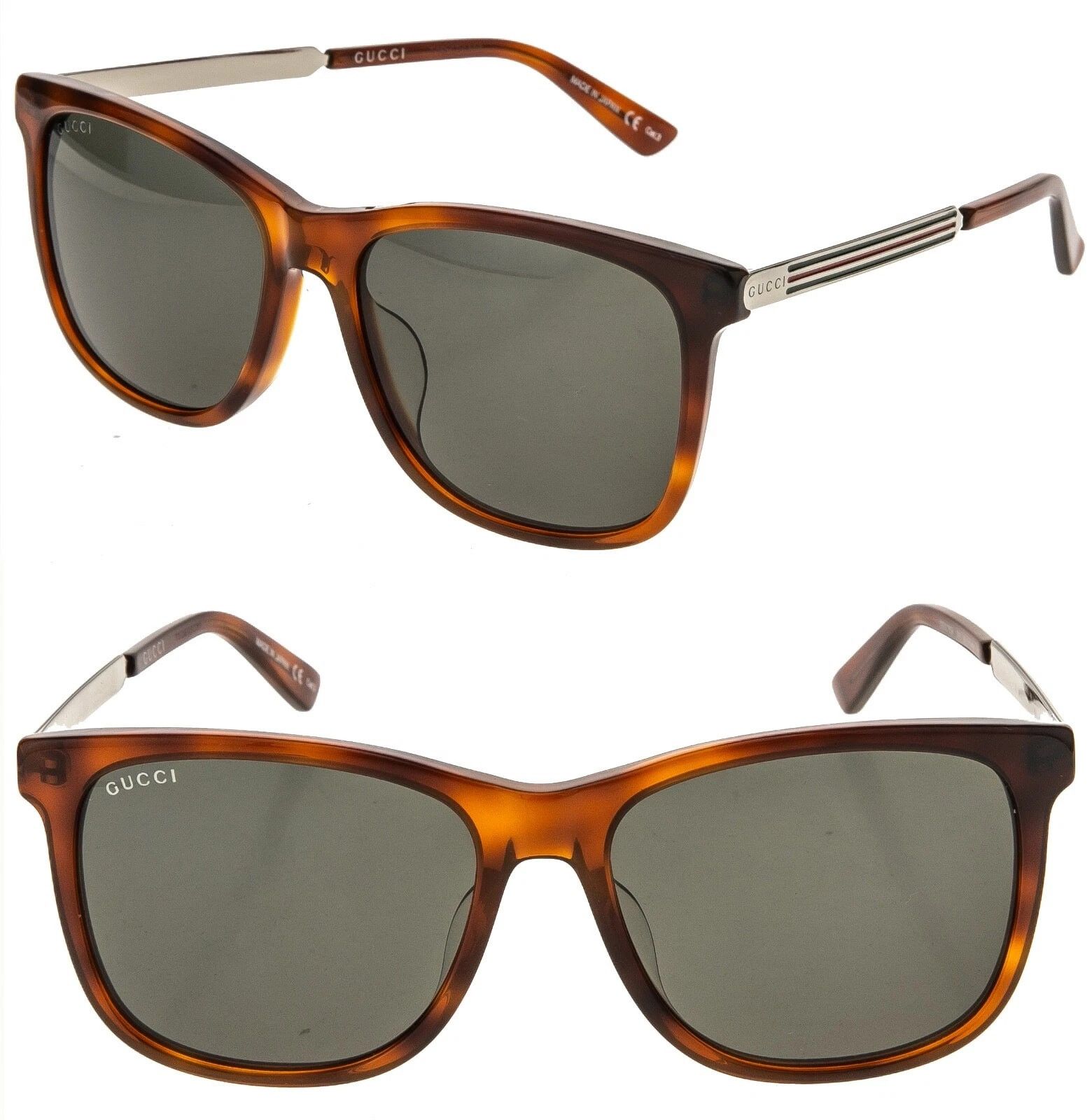 Gucci GUCCI GG0078S WEB 0078 Metal Aviator Classic Sunglasses Size ONE SIZE - 1 Thumbnail