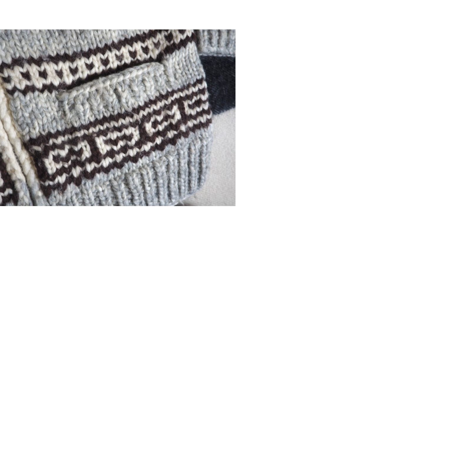 Vintage VTG Cream Gray Thunderbird Eagle Heavy Wool Zip Cowichan Sweater Mens M Size US M / EU 48-50 / 2 - 9 Thumbnail