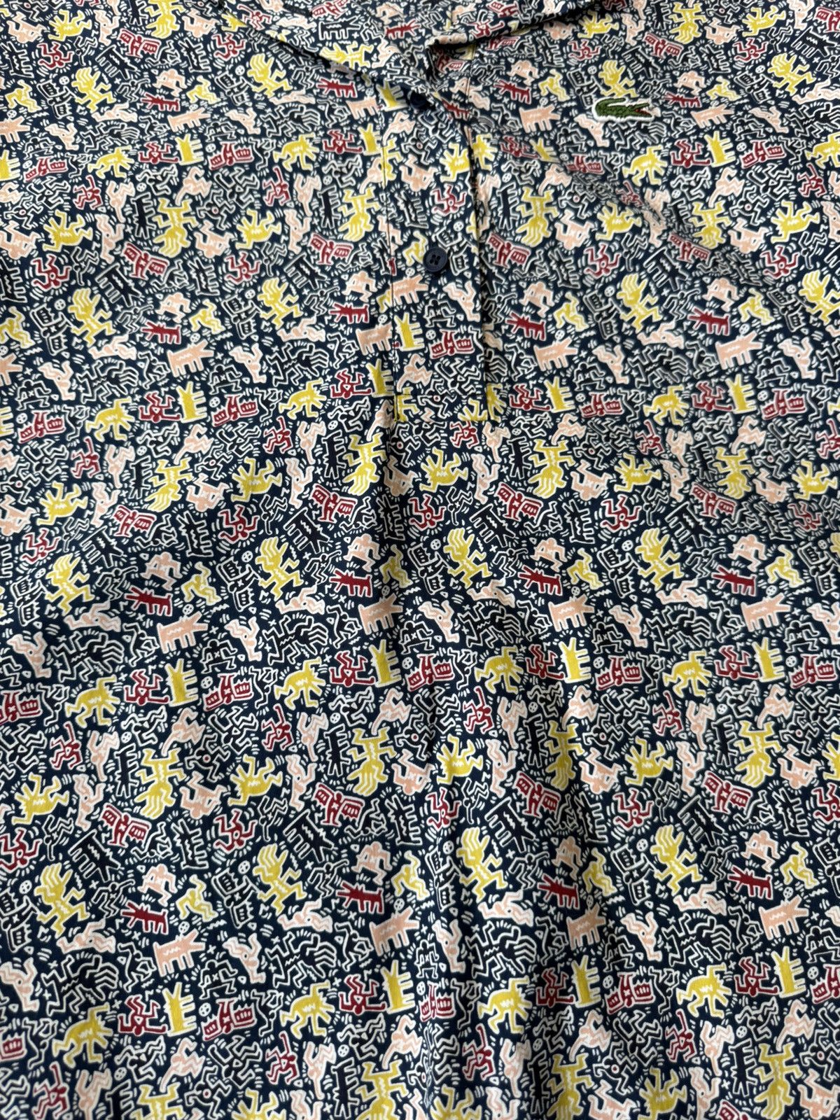 Japanese Brand Lacoste & Keith Haring Monogram Polo Shirt Y2K Size XS / US 0-2 / IT 36-38 - 12 Thumbnail