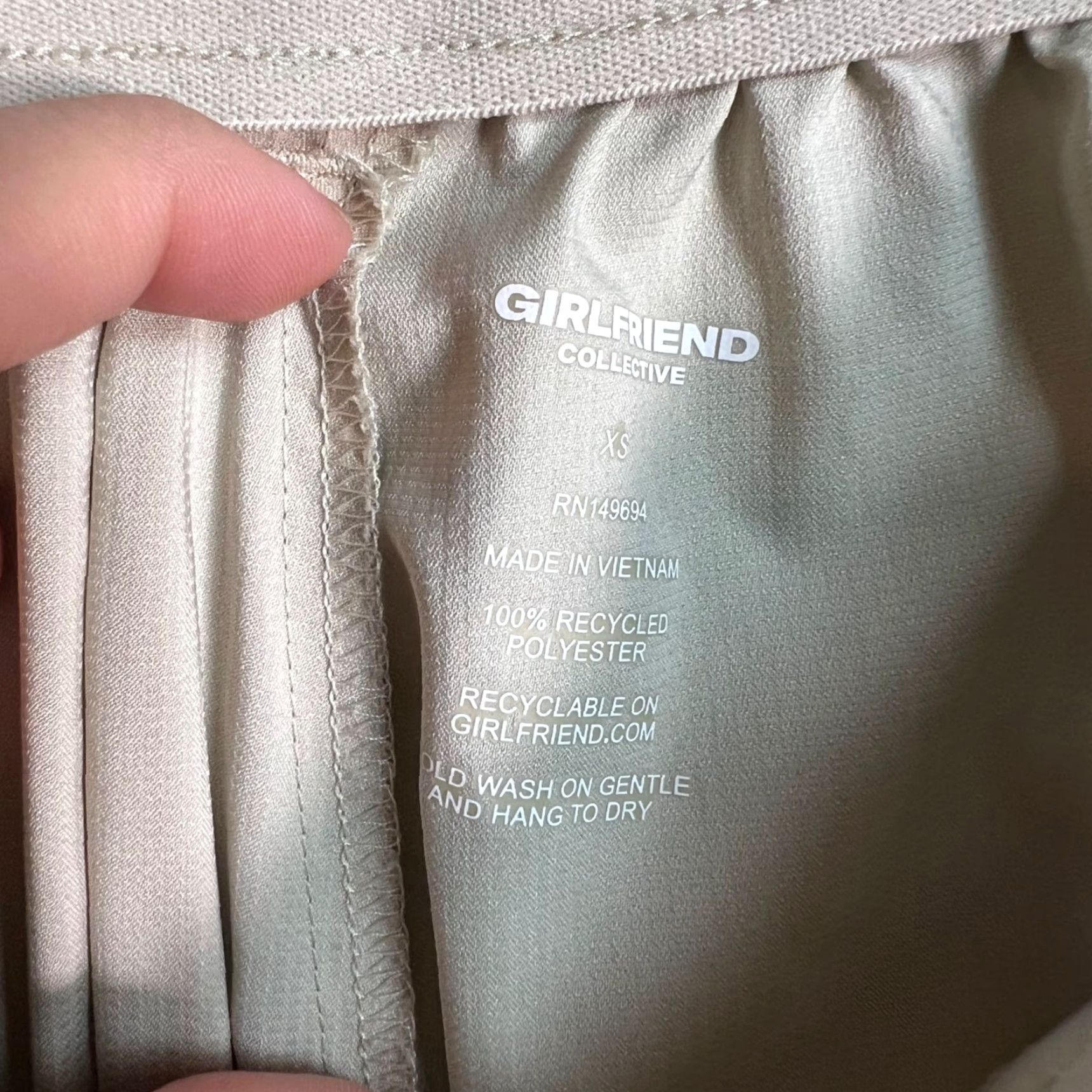 Girlfriend Collective Girlfriend Collective Beige Cargo Joggers Pants Womens XS Recycled Polyester Size 26" / US 2 / IT 38 - 3 Thumbnail