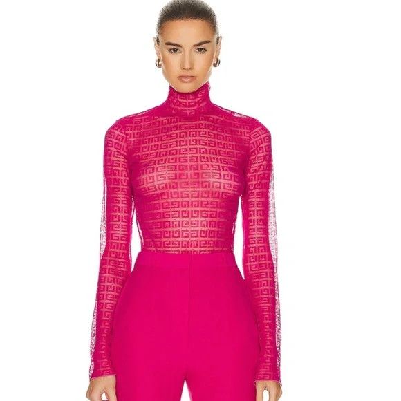 Givenchy Givenchy Fuchsia Long-sleeve Bodysuit - NEW WITH TAGS Size L / US 10 / IT 46 - 3 Thumbnail