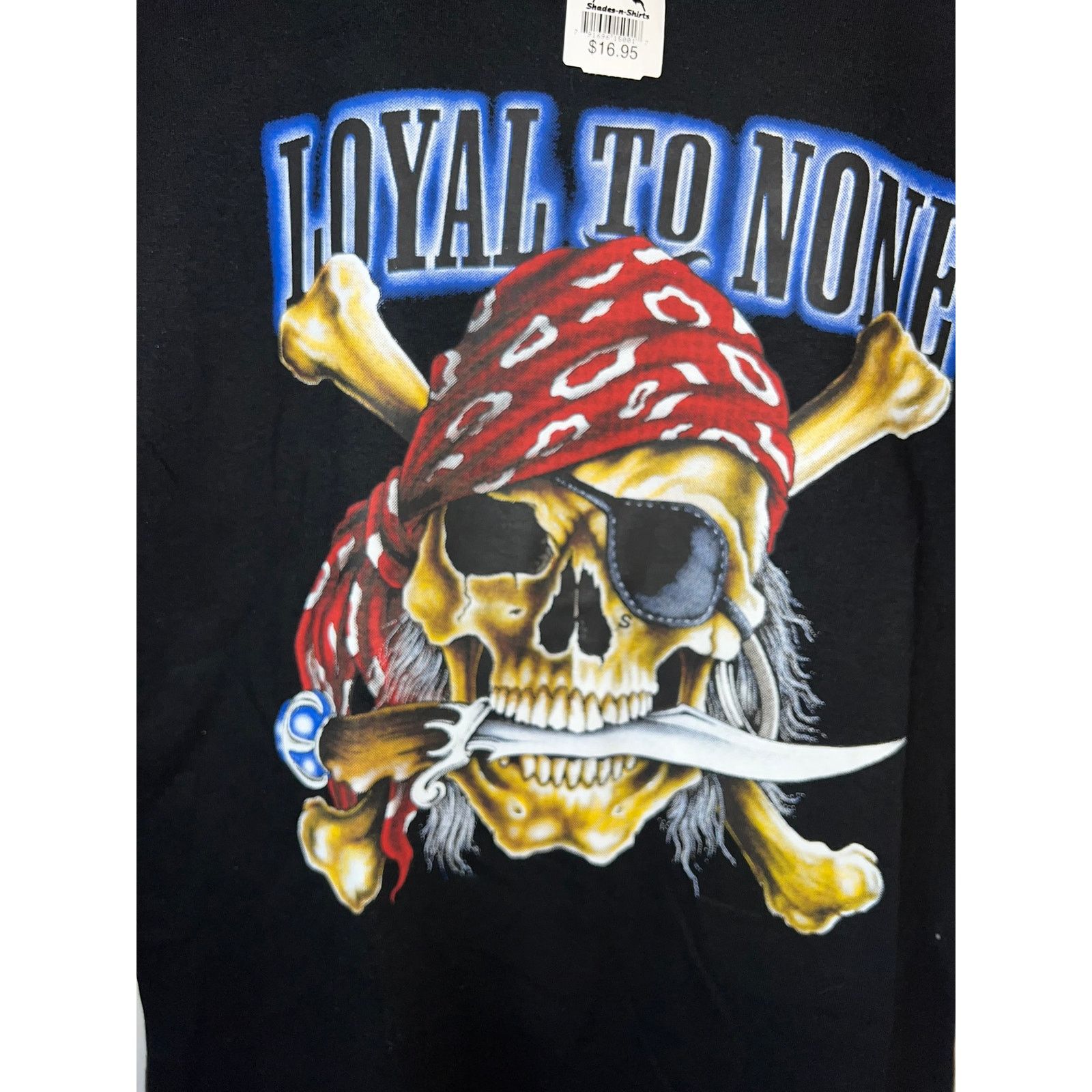 Gildan Vintage Pirate Shirt Loyal To None Knife Graphic Tee Small Size US S / EU 44-46 / 1 - 5 Thumbnail
