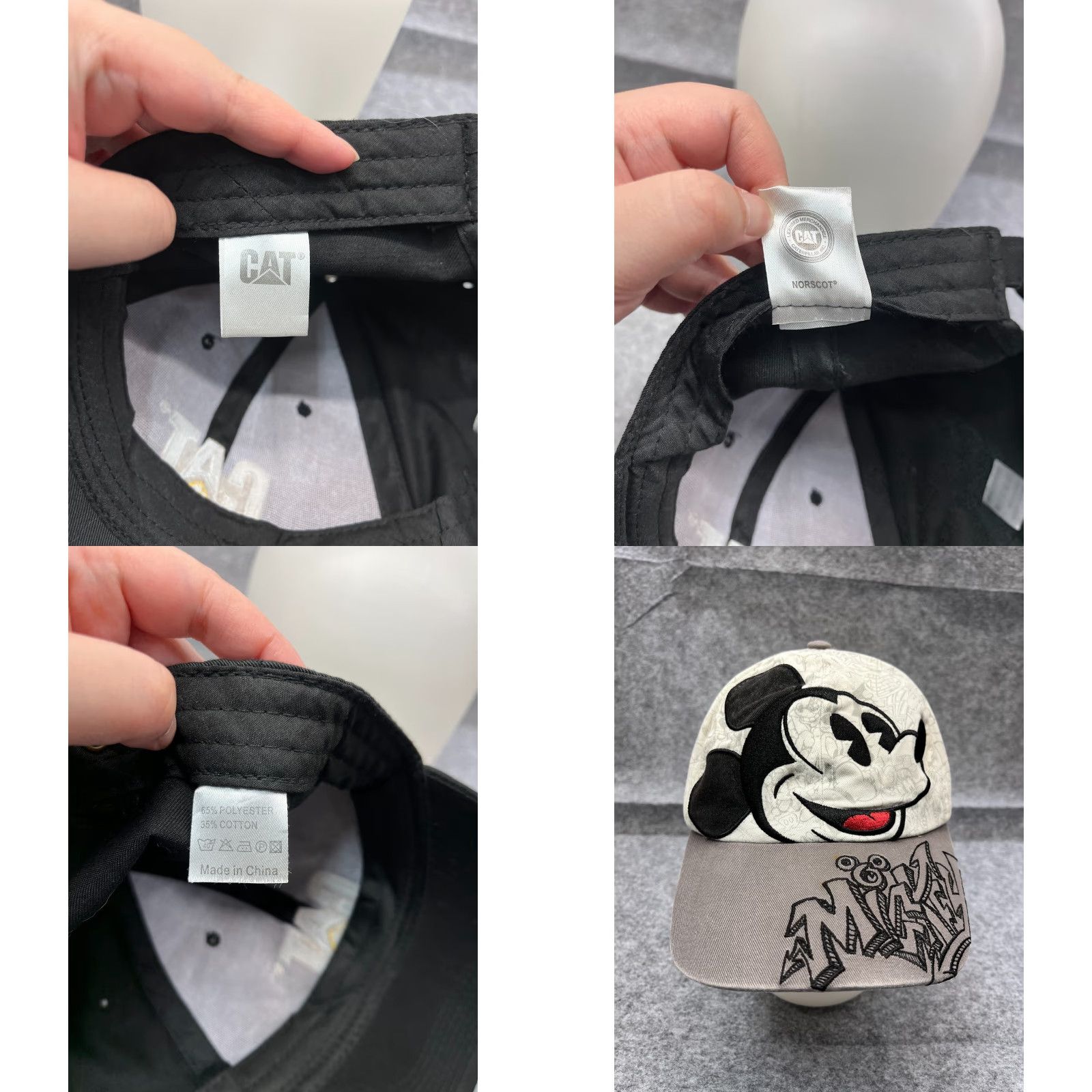 Vintage CAT Hat Cap Strap Back Adult One Size Black Caterpillar Machinery Cotton Poly Hat/Cap Casual Workwear Construction Logo White? Size ONE SIZE - 9 Thumbnail