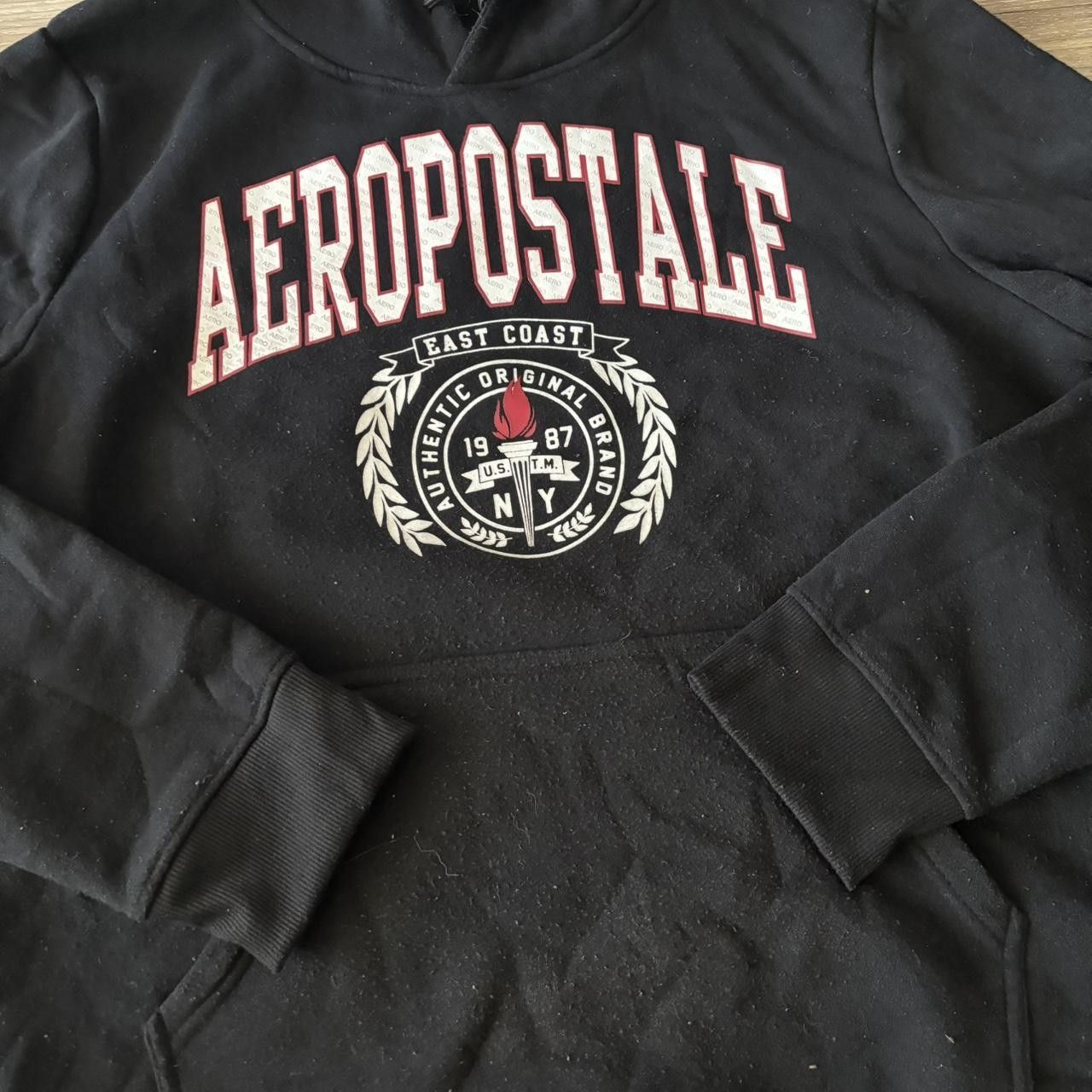 Aeropostale Crazy Vintage Y2K/2000s Black Aeropostale Streetwear Skater Hoodie! Size 2XL Size US XXL / EU 58 / 5 - 5 Thumbnail