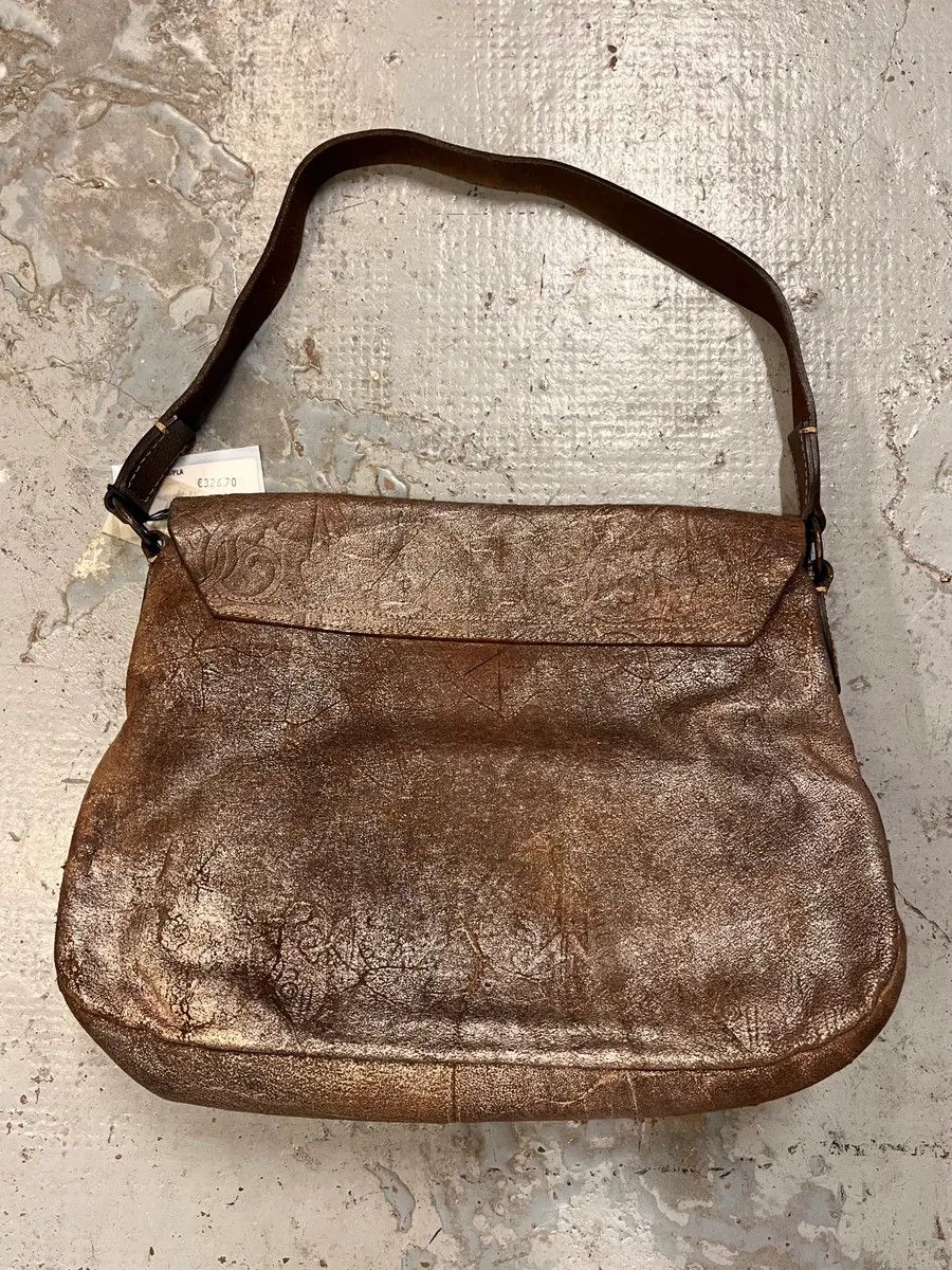 Roberto Cavalli 2000s Roberto Cavalli Leaf Silver Brown Handle Bag Size ONE SIZE - 6 Thumbnail