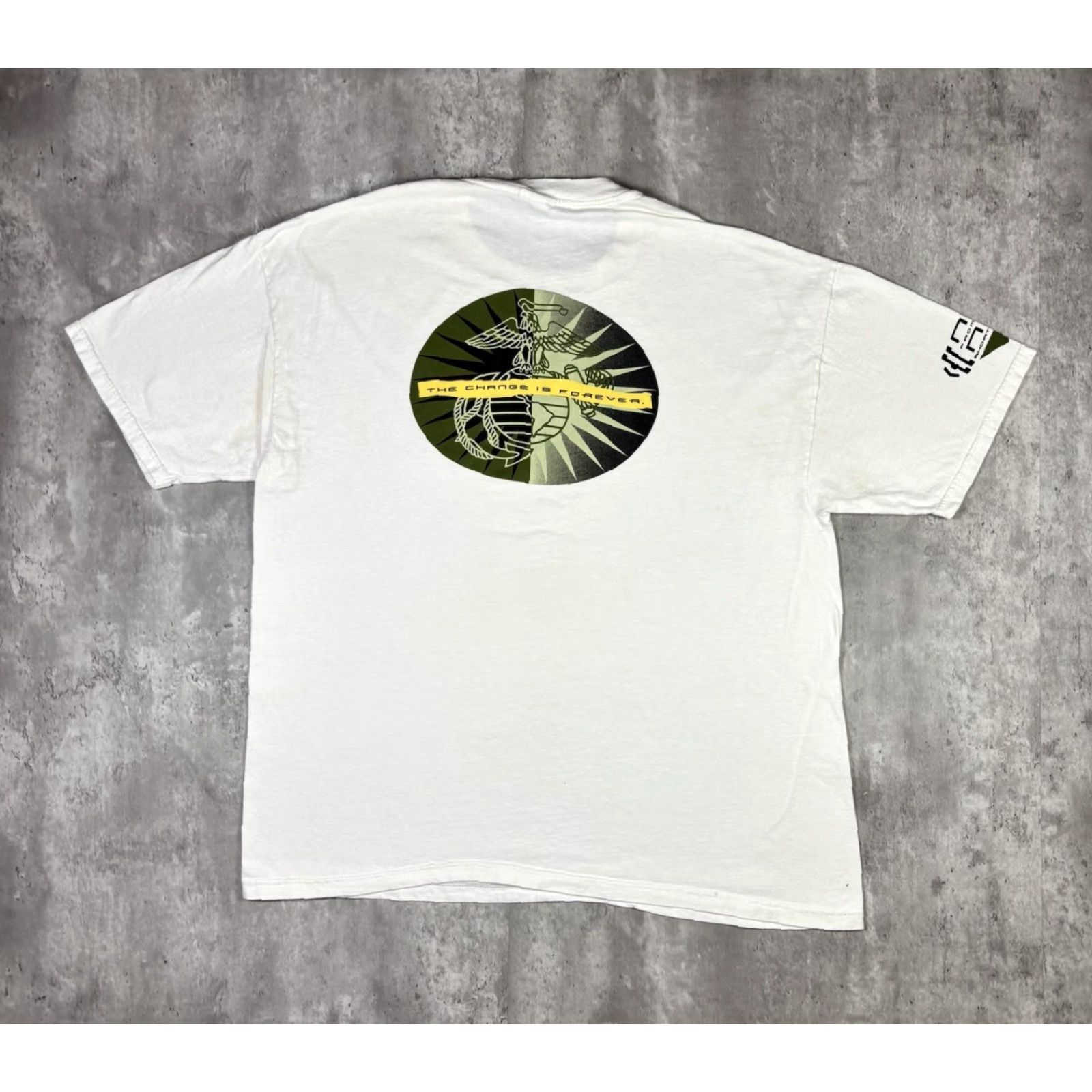 Hanes VINTAGE Hanes US Marines T-Shirt Double-Sided Adult XL White 90s Crew Neck Short Sleeve Graphic Print Cotton Men Size US XL / EU 56 / 4 - 2 Thumbnail