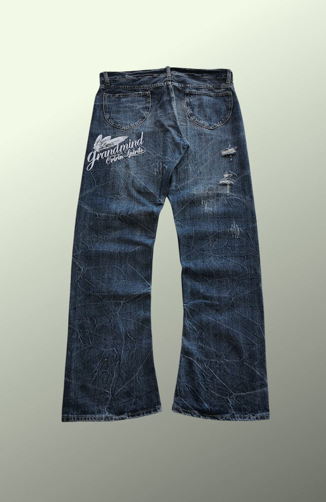 Japanese Brand Oririns Spirits Flare Denim Jeans Size US 33 - 2 Thumbnail