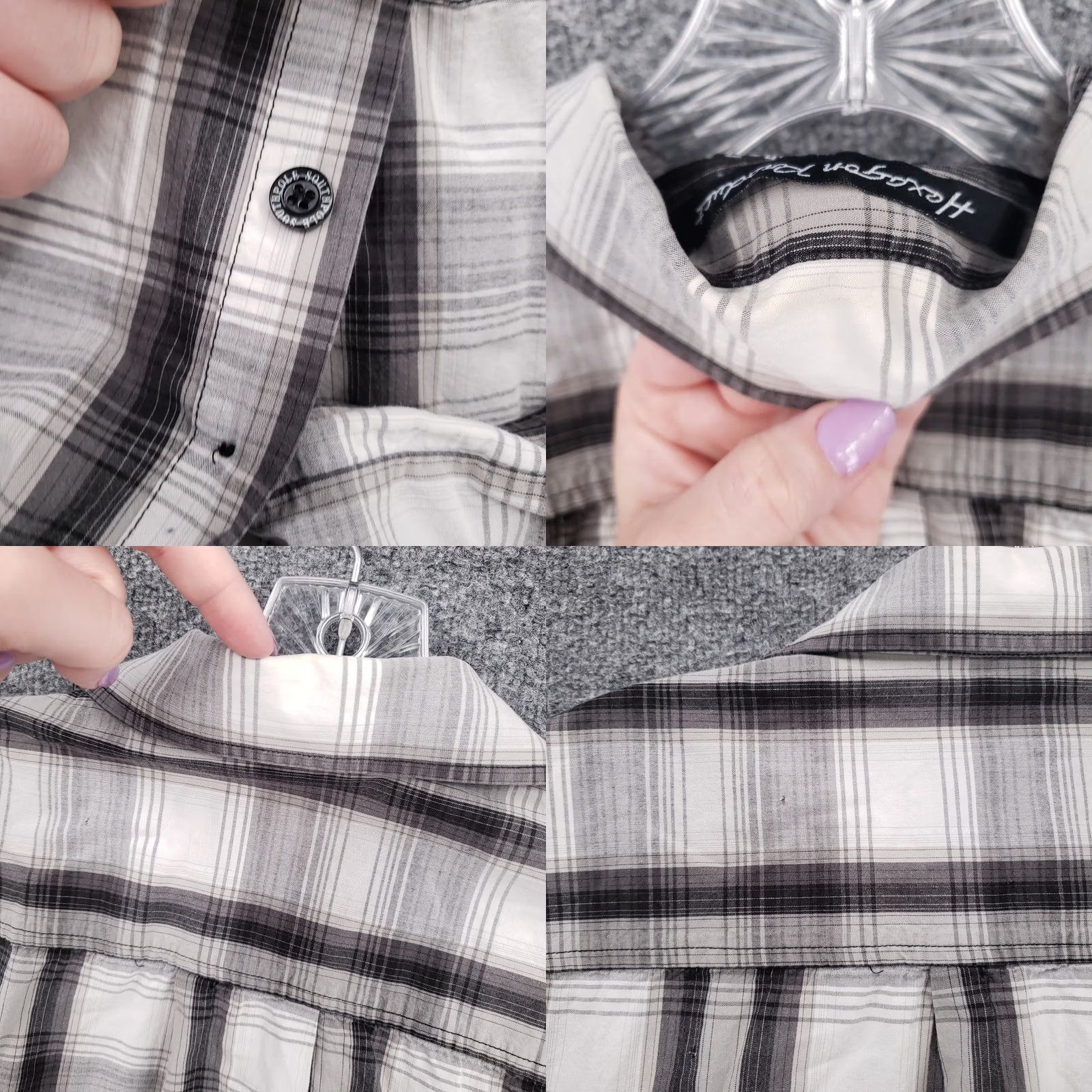 Southpole Southpole Button-Up Shirt Mens L Gray Plaid Short Sleeve Streetwear 90s Hip Hop Vintage Classic Size US L / EU 52-54 / 3 - 9 Thumbnail