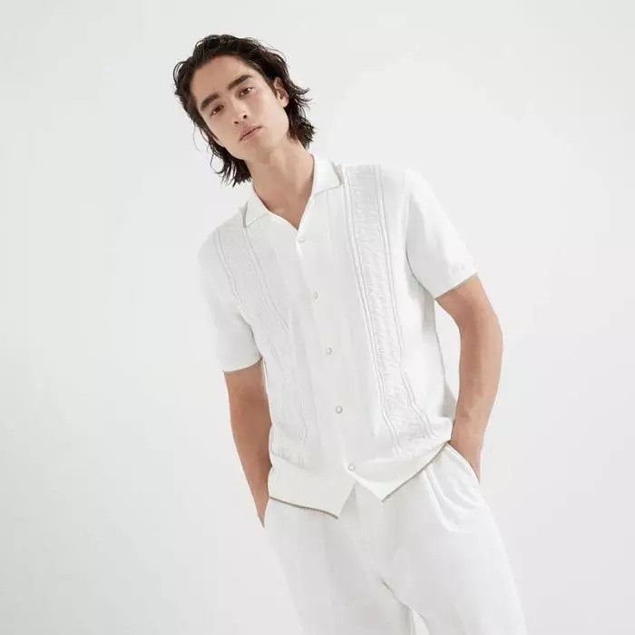 Brunello Cucinelli o1la1rc1a0425 Sweater in White Size S / US 4 / IT 40 - 2 Thumbnail