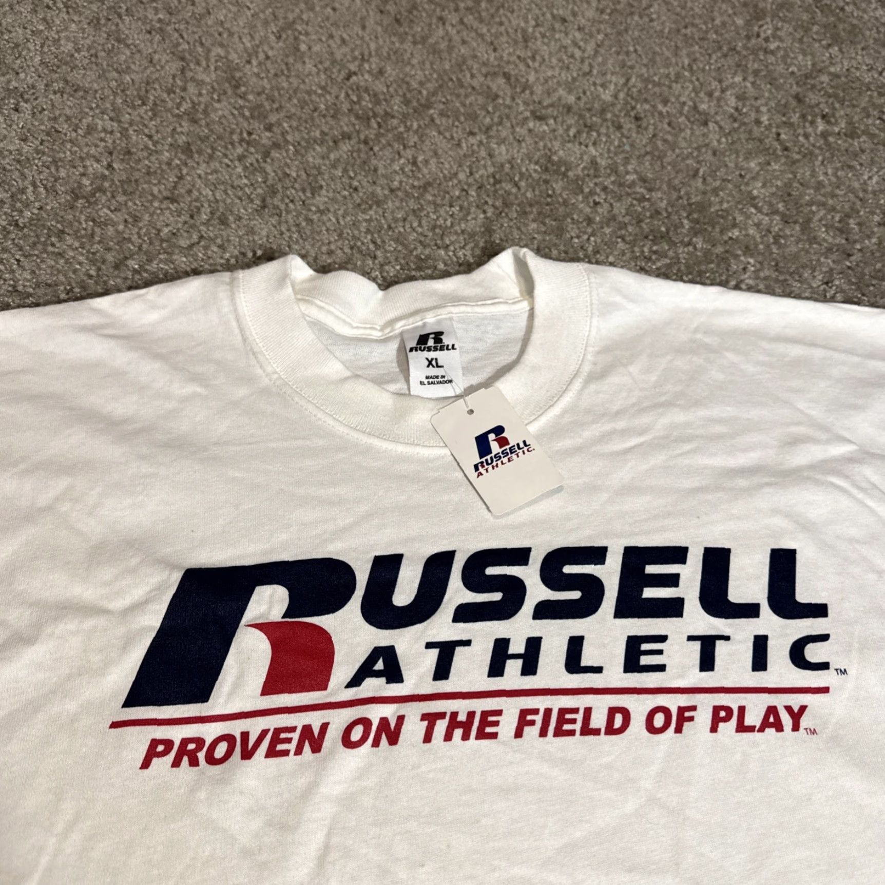 Russell Athletic VINTAGE Russell Athletic T-Shirt Mens XL White New With Tags NOS Promotional Advertising Y2K Size US XL / EU 56 / 4 - 3 Thumbnail