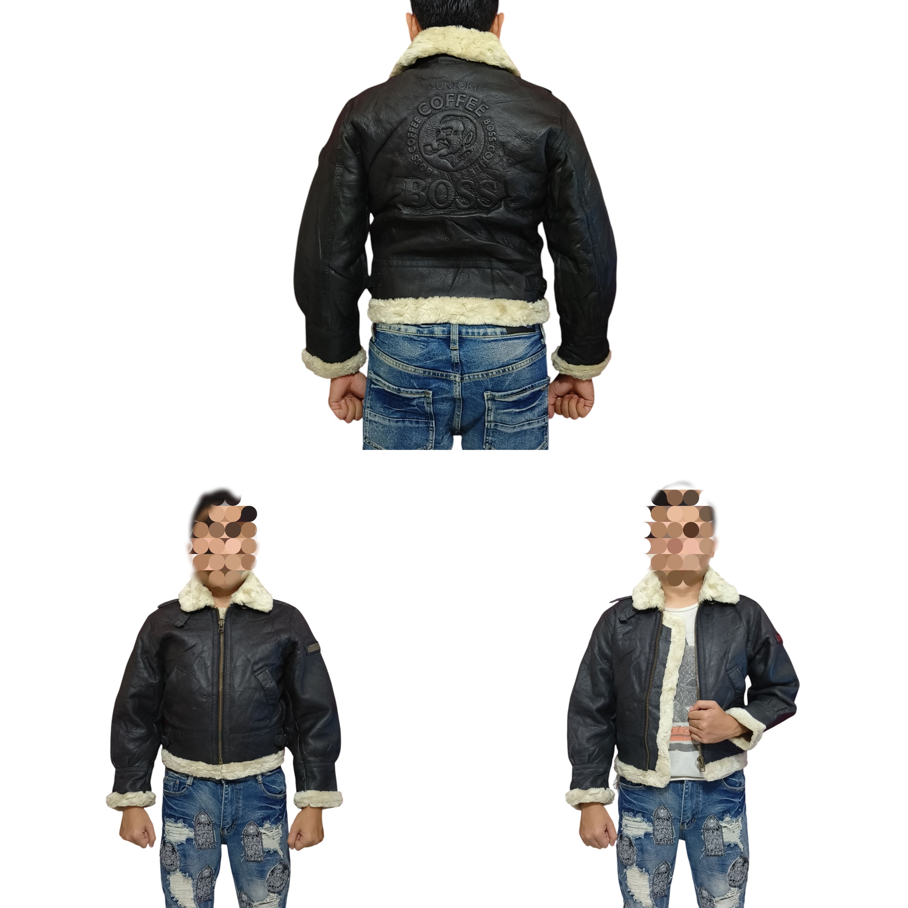 Japanese Brand Vintage Suntory Boss Coffee Shearling Leather Jacket Size US S / EU 44-46 / 1 - 9 Thumbnail