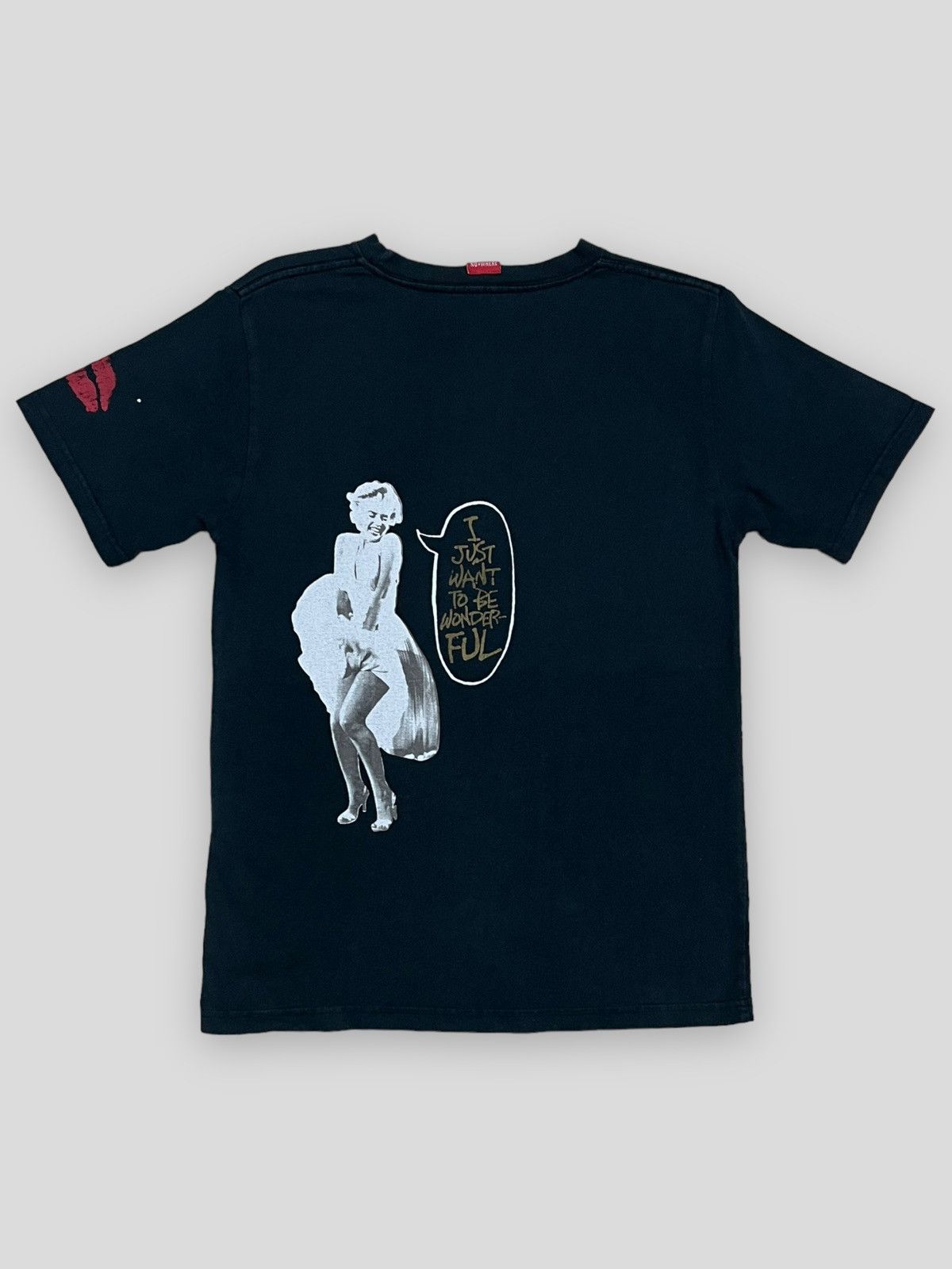 image of Vintage Send Offer VTG Star T Japan Maryln Monroe Faded Tee in Black, Men's (Size XS)