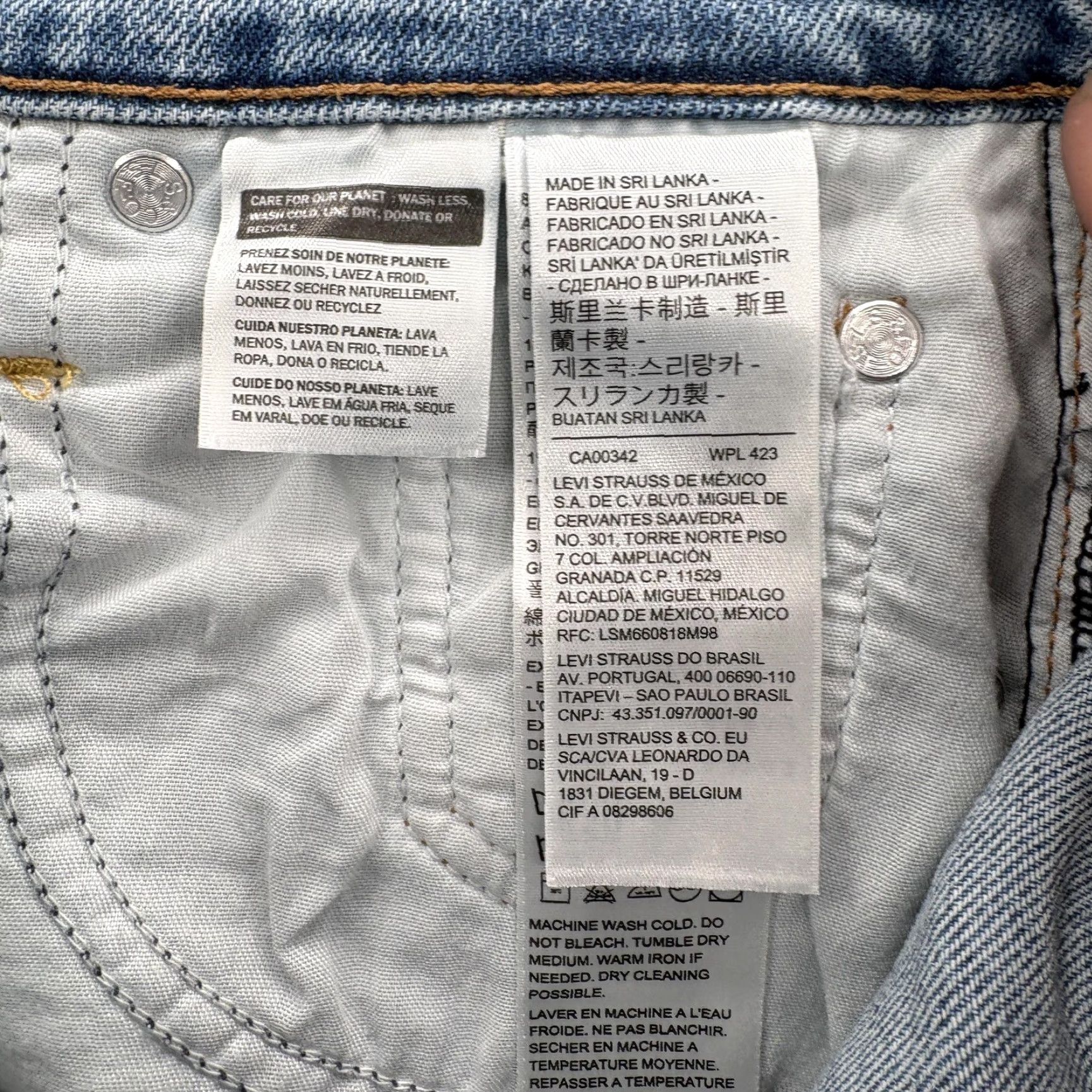 Levi's Levis Wedgie Straight Jeans Womens 26 Light Blue High Rise Button Fly Pants Size 26" / US 2 / IT 38 - 6 Thumbnail