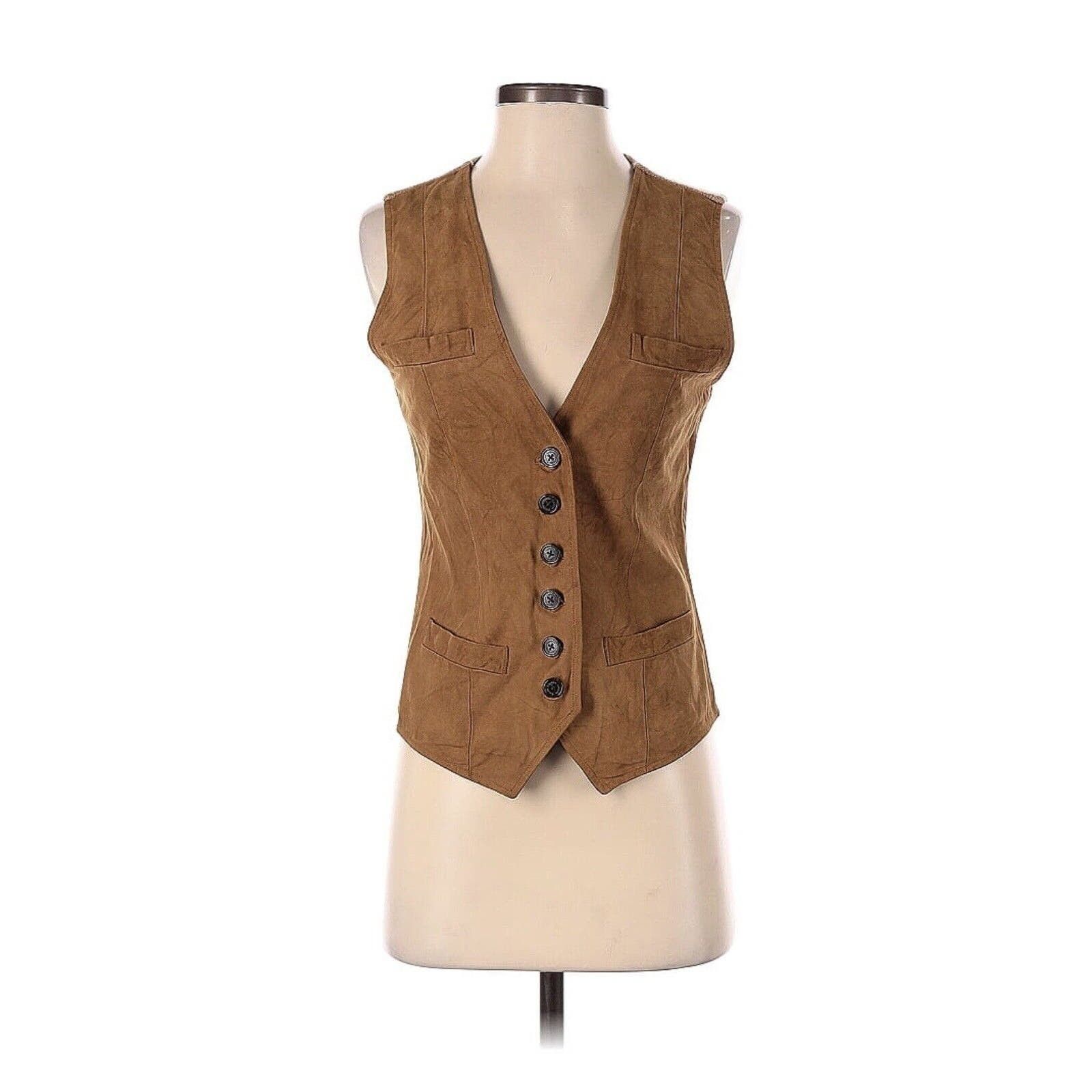 image of Lauren Ralph Laurent Suede Leather Wool Tan Brown Western, Women's (Size Small)