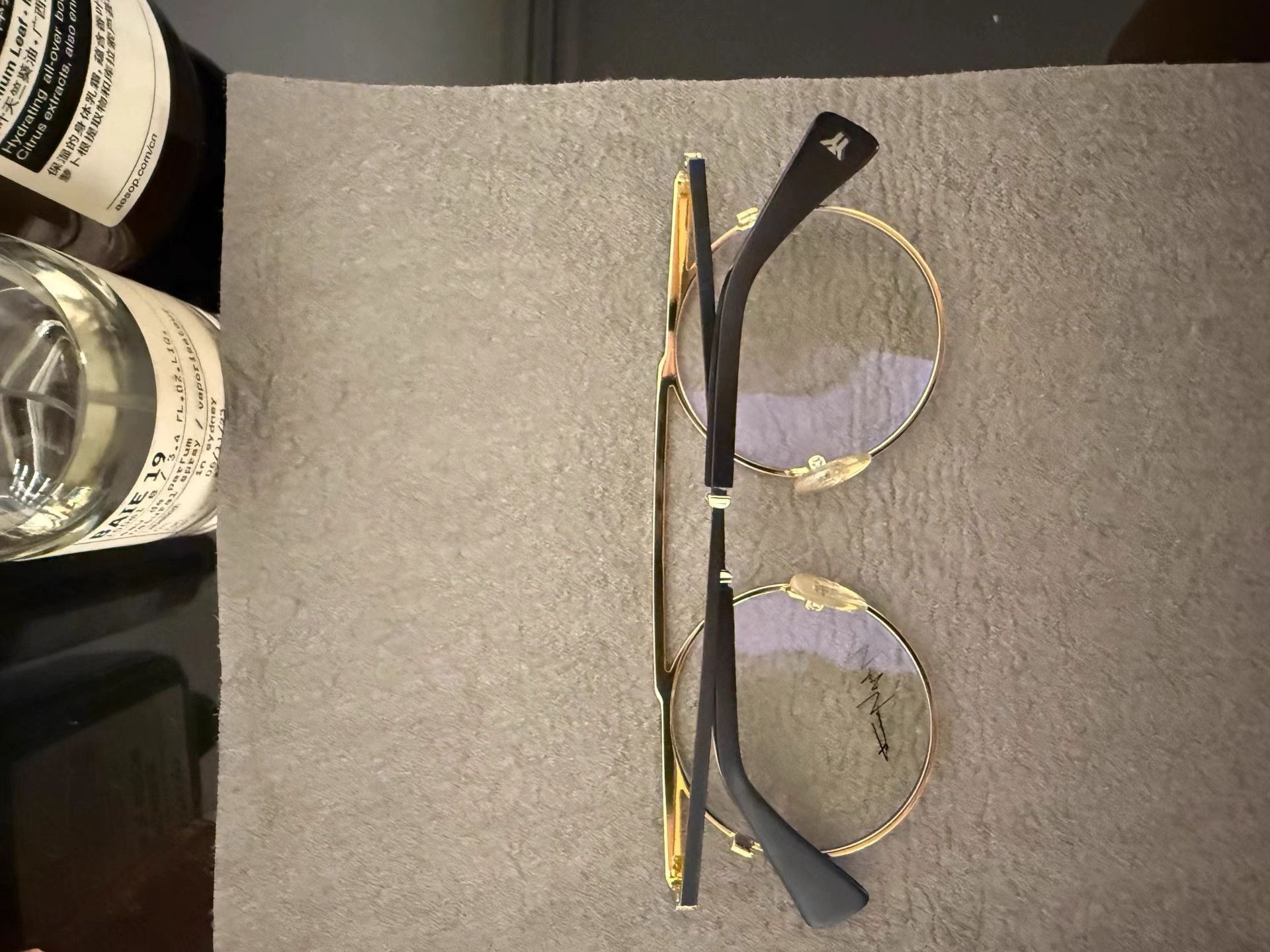 Yohji Yamamoto Round Frame Black Glasses with Gold Accents Size ONE SIZE - 2 Thumbnail