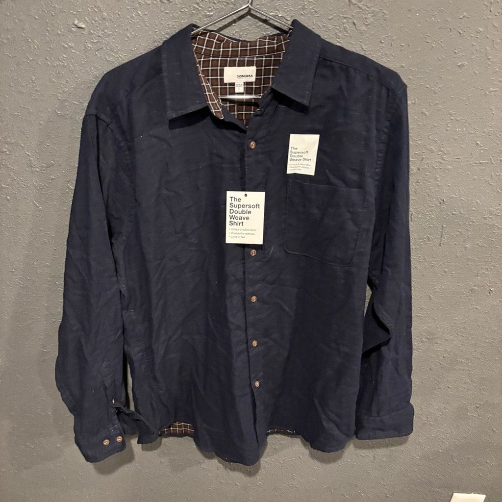 Sonoma Sonoma Men's Navy Shirt Size US L / EU 52-54 / 3 - 1 Thumbnail