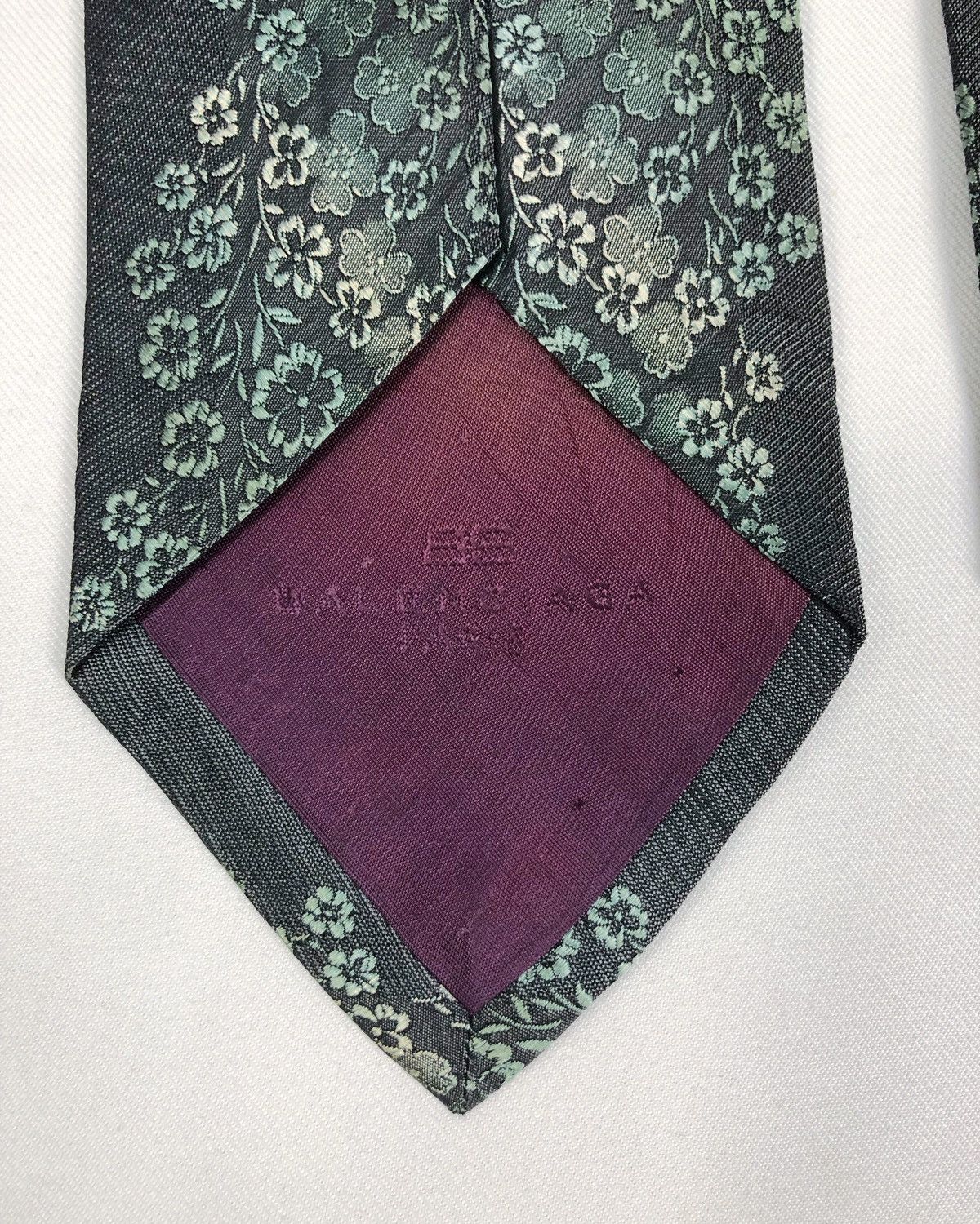 Balenciaga Rare Vintage Balenciaga Floral Silk Tie Size ONE SIZE - 5 Thumbnail