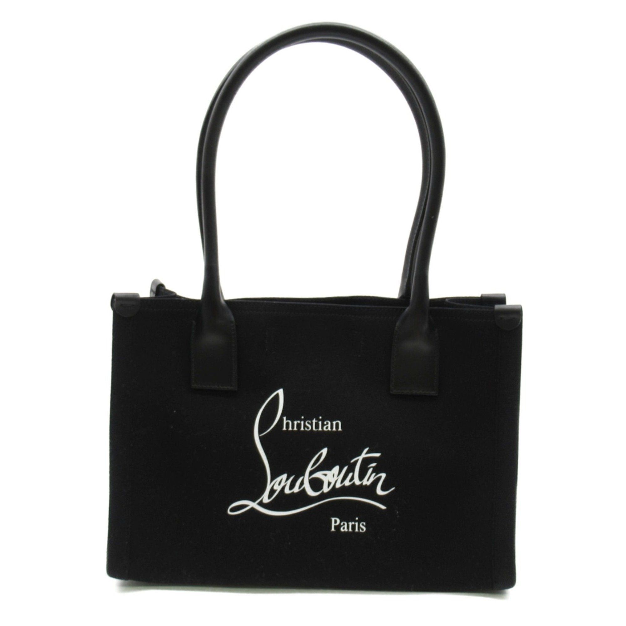 image of Vintage Christian Louboutin Tote Bag Ew Small Black Fa Brique Leather 32352335318, Women's