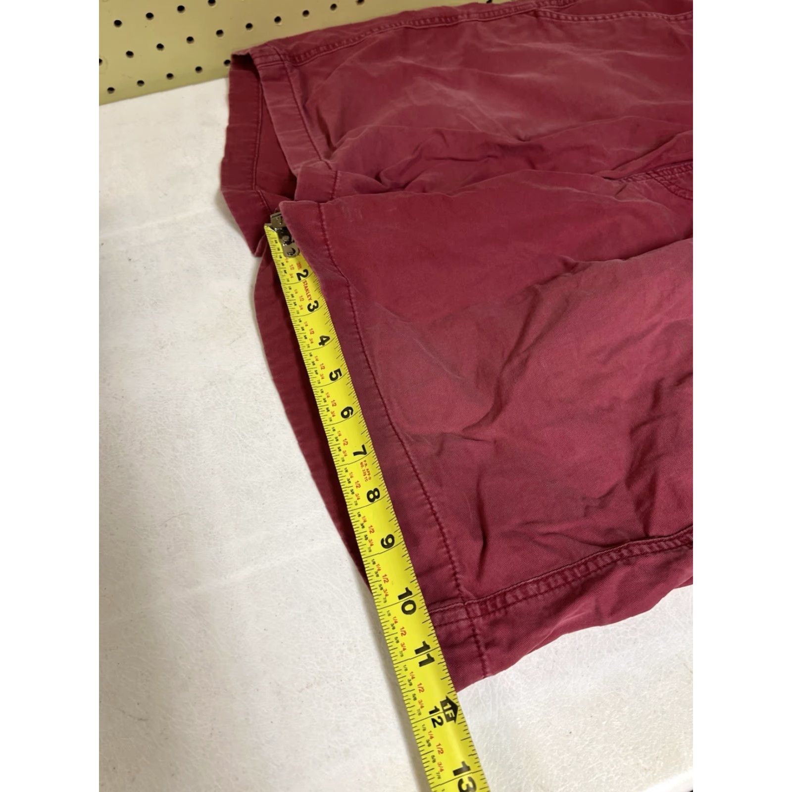 Vintage L.L. Bean Shorts Men's Large Red Pull On Drawstring Classic Fit Style 36” Fade Casual Outdoor Canvas Cotton Pockets Baggy? Size US 33 - 7 Thumbnail