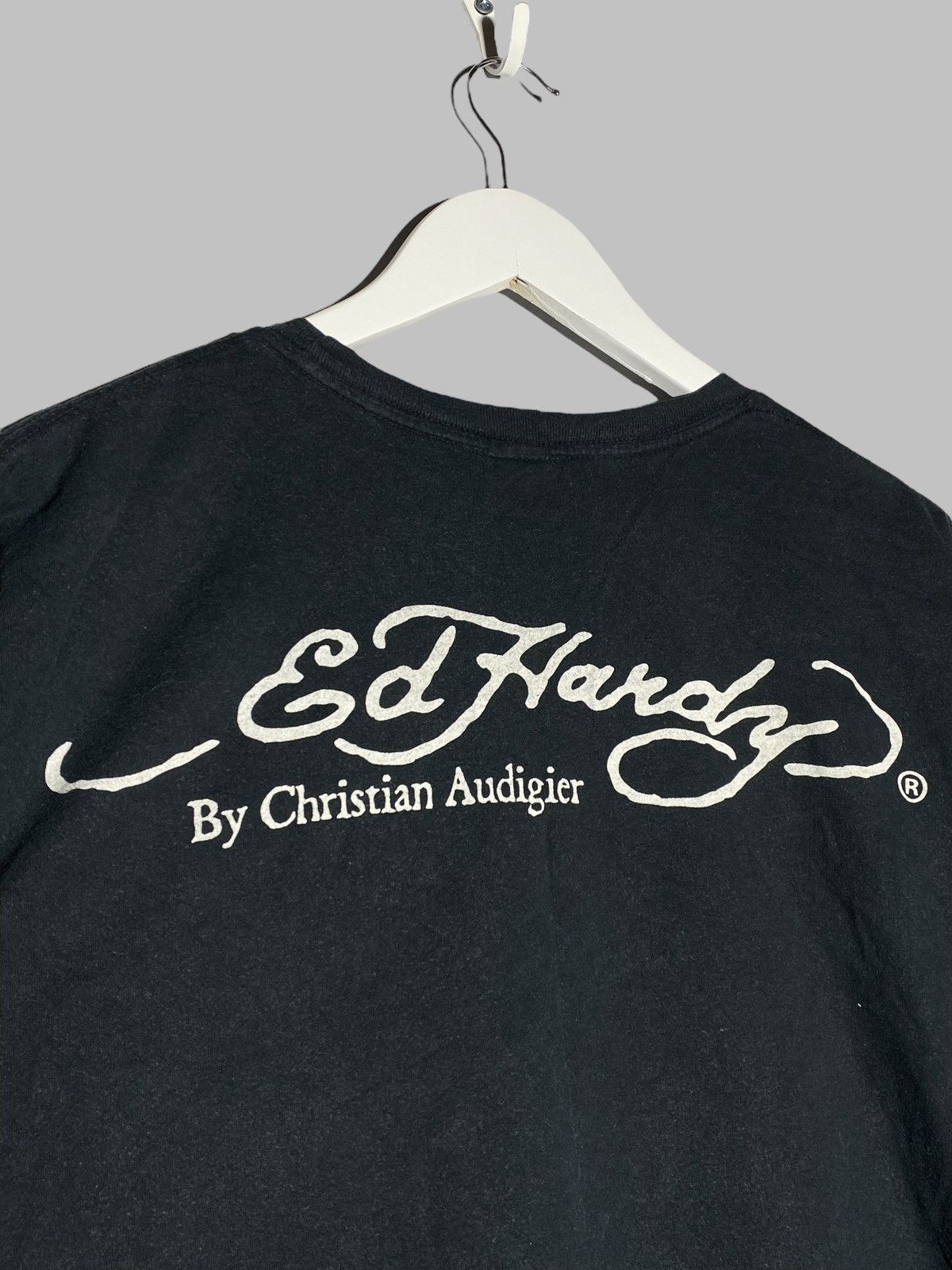 Ed Hardy × Japanese Brand Vintage Ed Hardy by Christian Audigier Skull Logo Rare Shirt Size US XL / EU 56 / 4 - 10 Thumbnail