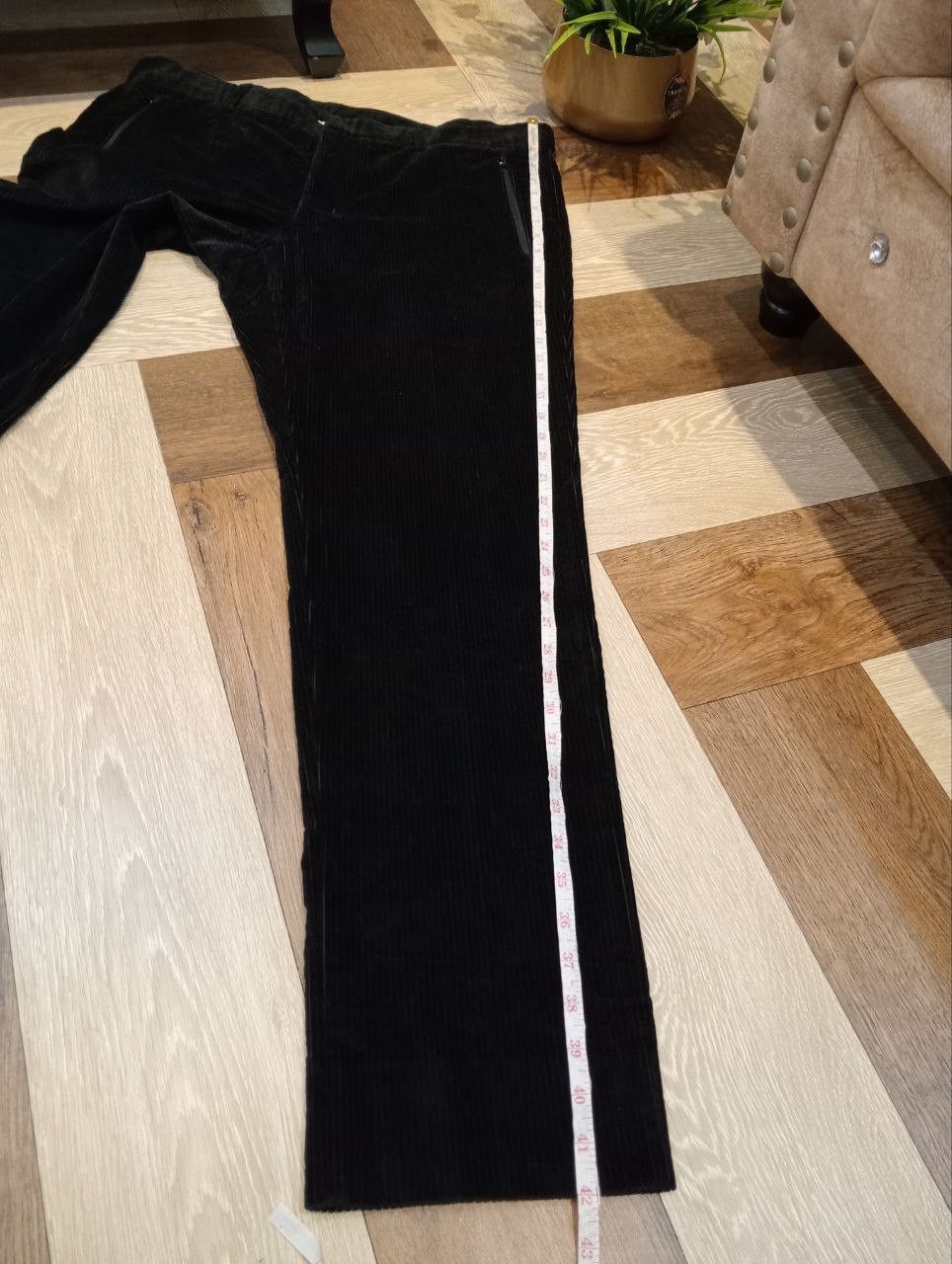 Emporio Armani EMPORIO ARMANI MATT LINE BLACK CORDUROY PANTS Size US 38 / EU 54 - 13 Thumbnail