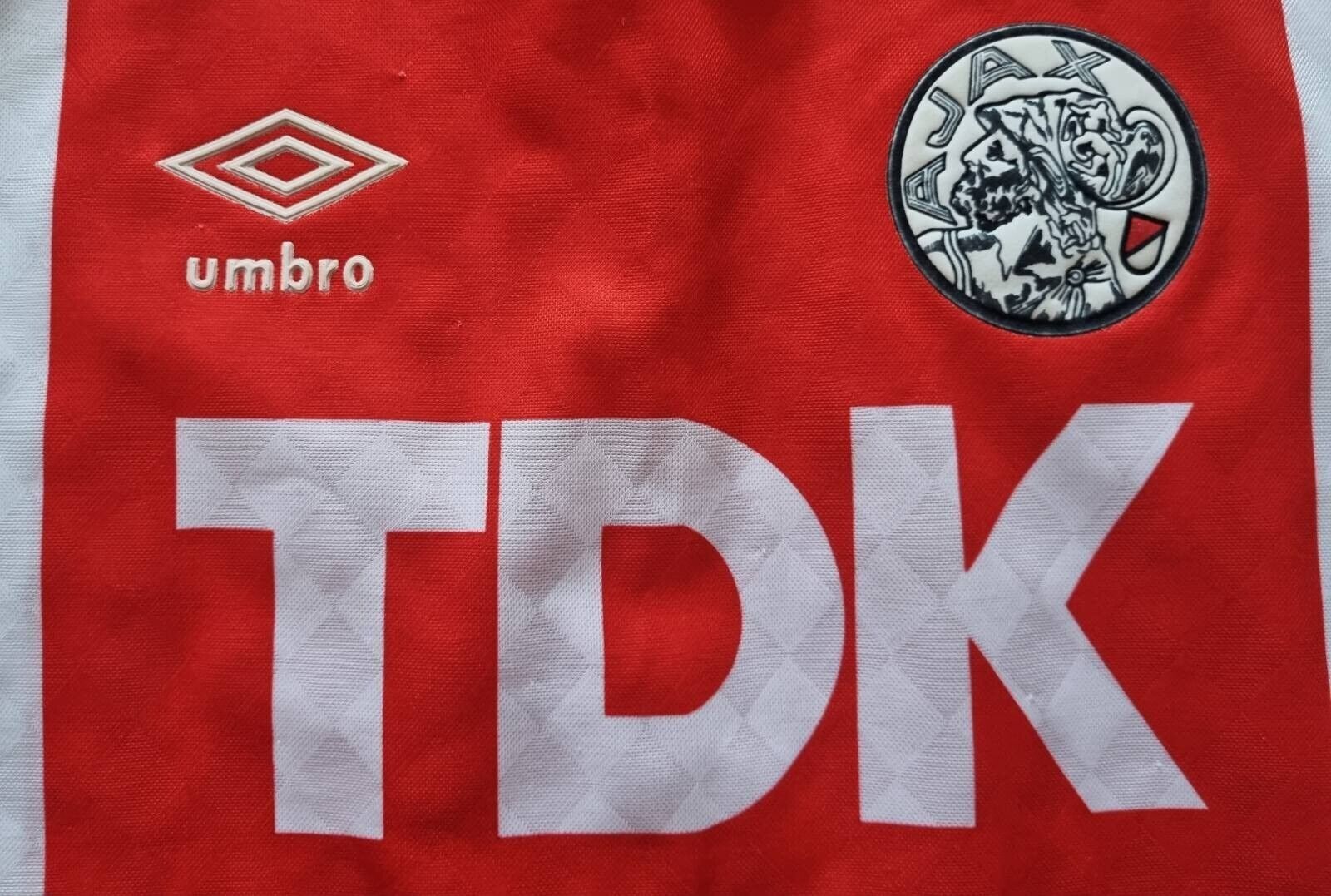 Umbro Ajax Amsterdam Netherlands 1989 1990 1991Home Shirt Jersey Size US XL / EU 56 / 4 - 2 Thumbnail