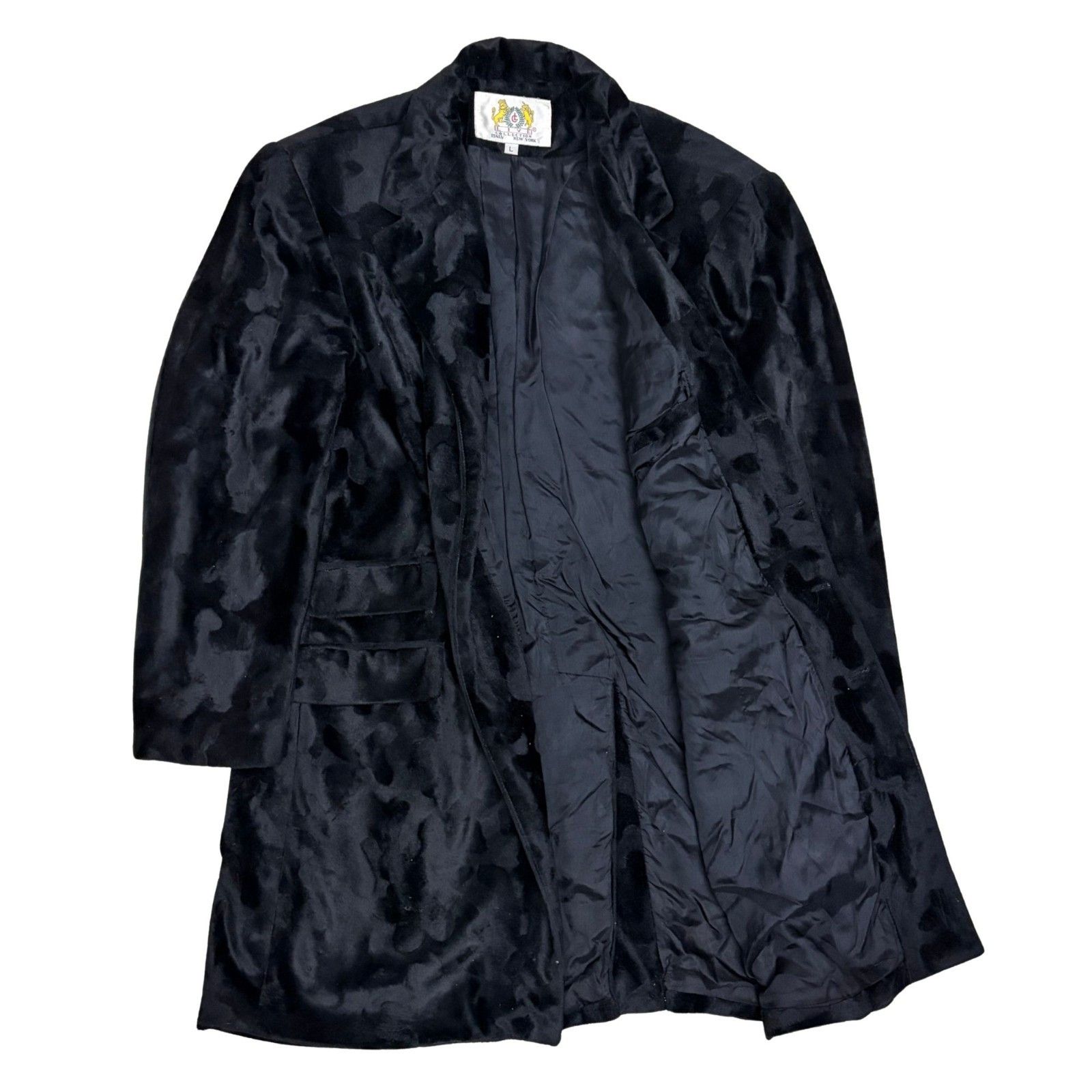 Other VINTAGE LIVE COLLECTION Faux Fur Pea Coat Retro Jacket Large Size L / US 10 / IT 46 - 2 Thumbnail
