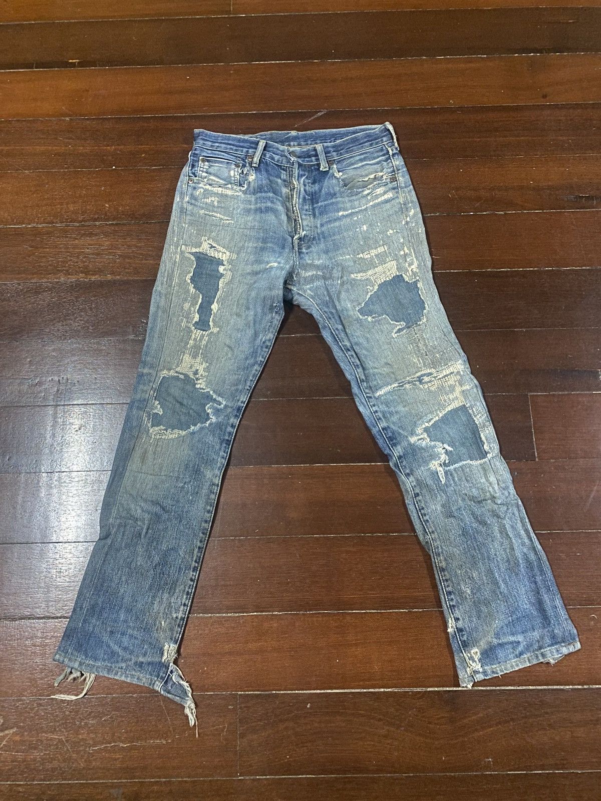 Levi's Vintage Clothing Vintage Levi’s Big E 503 RedLine boro distressed rework Size US 31 - 1 Thumbnail