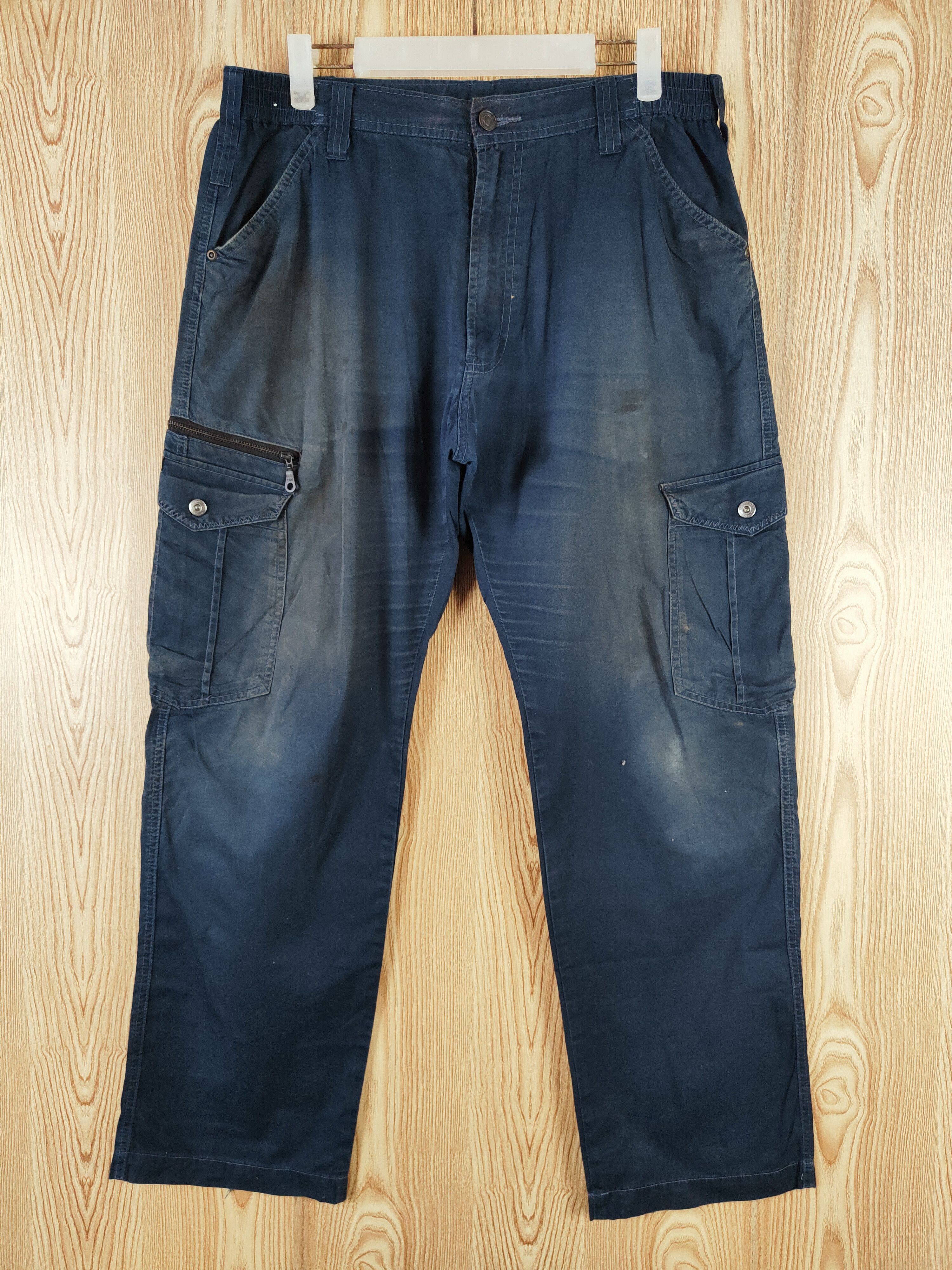 Japanese Brand GW Navy Faded Multipocket Tactical Cargo Pants #W376 Size US 33 - 1 Thumbnail