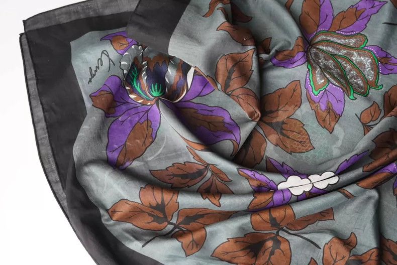 Kenzo KENZO size115*115cm 1970s Chinese Tang grass pattern oversi Size ONE SIZE - 3 Thumbnail