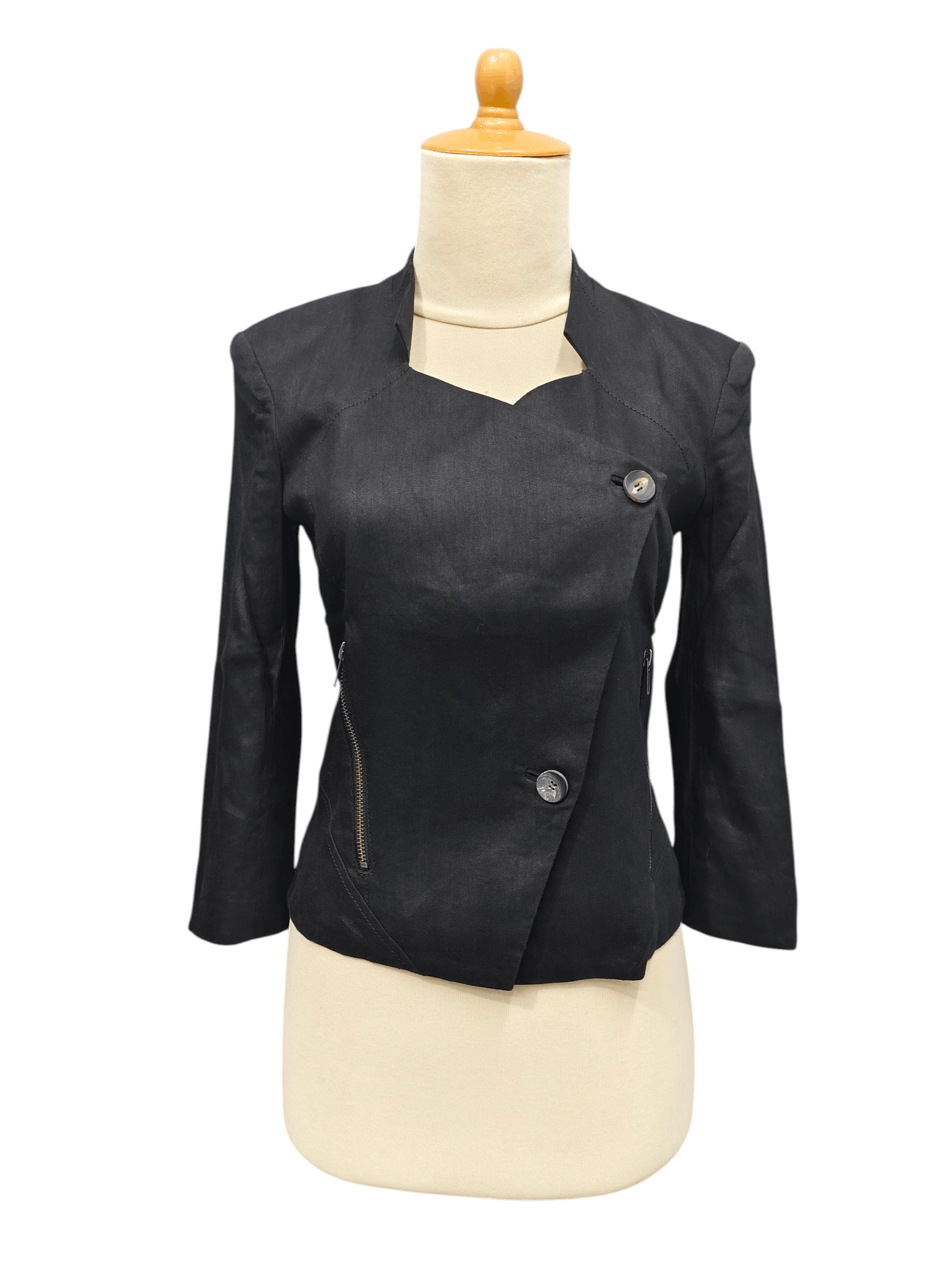 Helmut Lang 00s Helmut Lang- Asymmetrical Wrap Minimalist Blazer Jacket Size S / US 4 / IT 40 - 1 Thumbnail