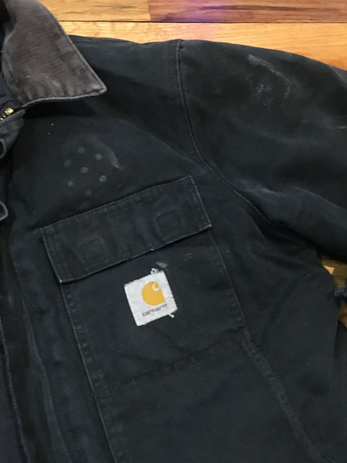 Carhartt × Vintage Black Carhartt Jacket Faded Distressed Y2K Size US L / EU 52-54 / 3 - 3 Thumbnail