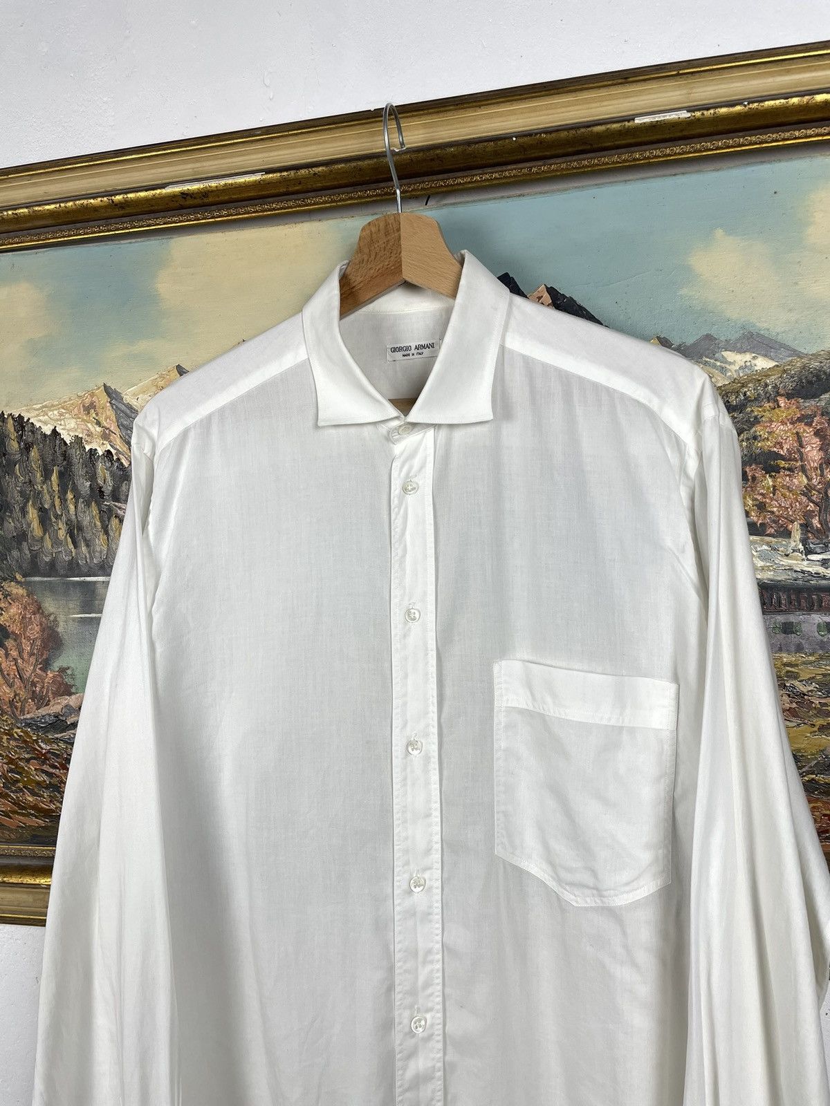 Giorgio Armani Giorgio Armani Vintage White Shirt Old Money Luxury Designer Size US M / EU 48-50 / 2 - 4 Thumbnail