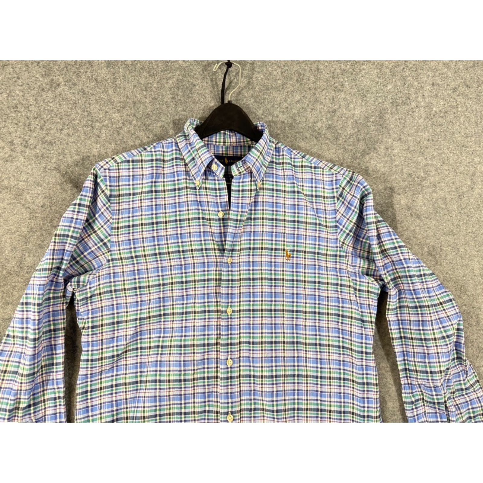 Ralph Lauren Ralph Lauren Shirt Mens M Blue Green Plaid Button-Down Long Sleeve Pony Logo Shirt Size US M / EU 48-50 / 2 - 2 Thumbnail
