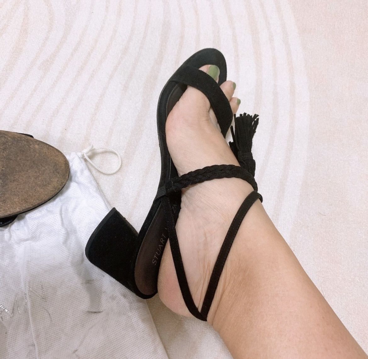 Stuart Weitzman Stuart Weizman Black Velvet Tassels Sandals US 7 1/2 M Size US 7.5 / IT 37.5 - 4 Thumbnail