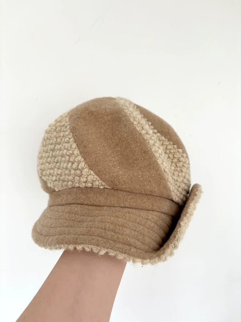 Vivienne Westwood Vivienne Westwood Used beige wool patchwork newsboy hat Size ONE SIZE - 2 Thumbnail