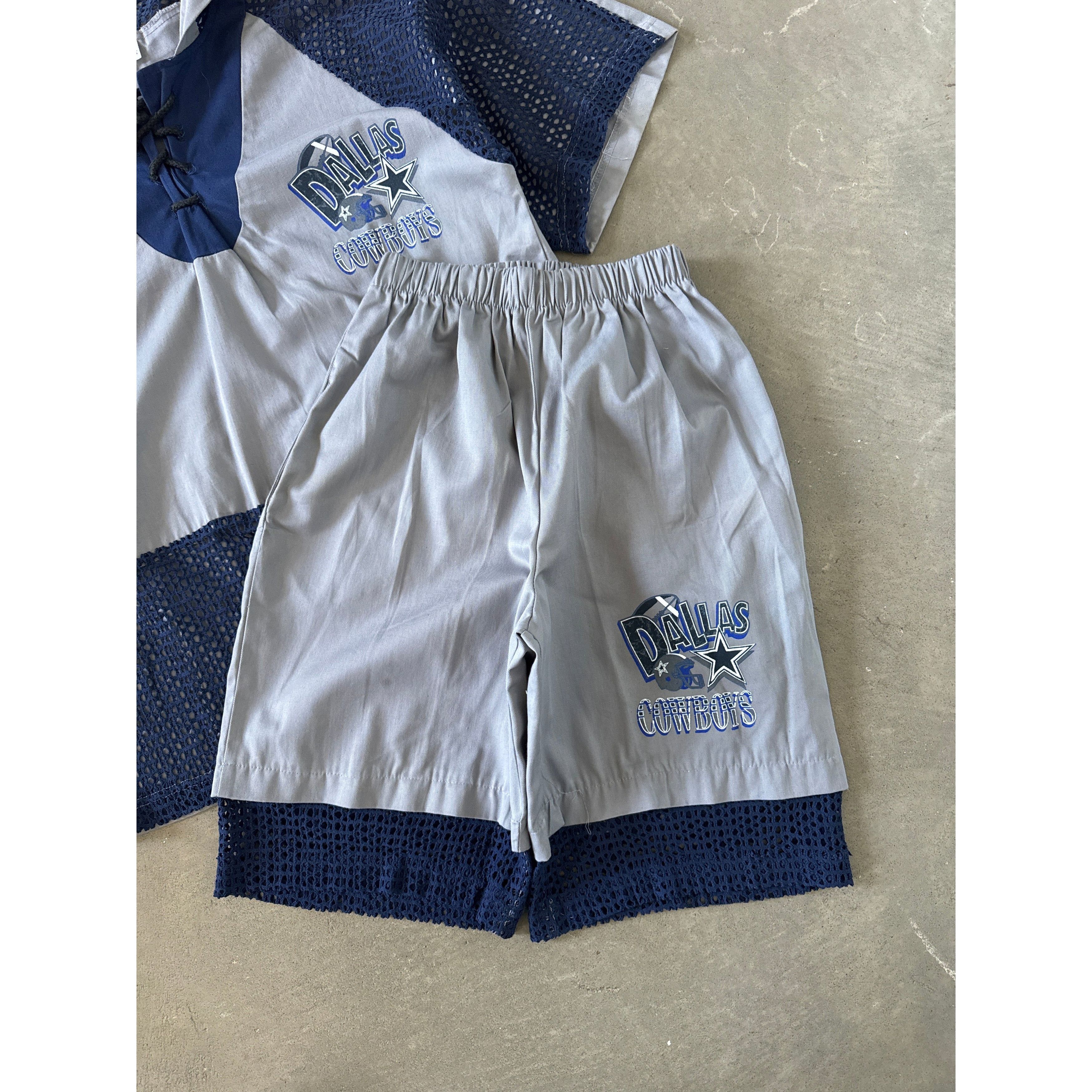 Vintage Vintage 90s Dallas Cowboys Hoodied Tee Shorts Set Size US M / EU 48-50 / 2 - 2 Thumbnail