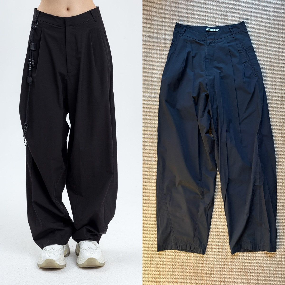Hyein Seo $450 Hyein Seo chained wide leg pants in black Size 25" / US 0 / IT 36 - 2 Thumbnail