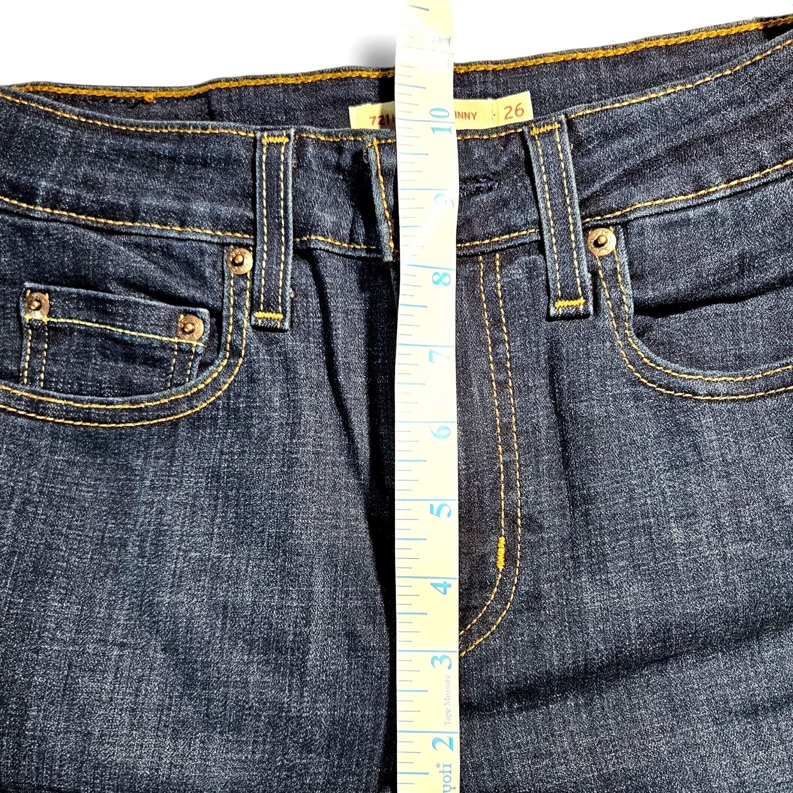 Levi's EUC Levi's 721 High Rise Skinny Jeans Sz. 26x28 Blue Story Size 26" / US 2 / IT 38 - 9 Thumbnail