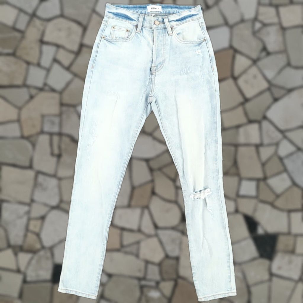 Pistola Pistola Nico HR Mom Distressed Cotton Denim Jeans Pants Blue Women's 24 Jeans Pant Shirt? Size 42" / US 20 - 1 Thumbnail
