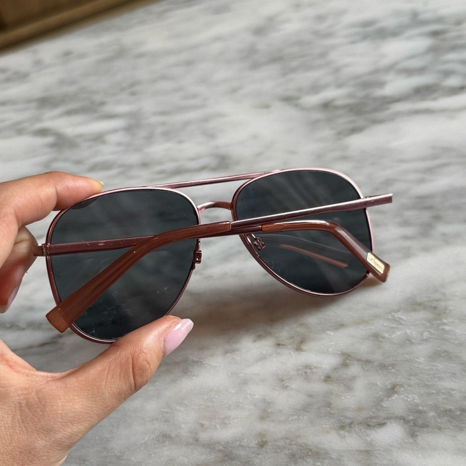 Le Specs Le Specs Kingdom Aviator Sunglasses Matte Rose Pink Lens Size ONE SIZE - 4 Thumbnail