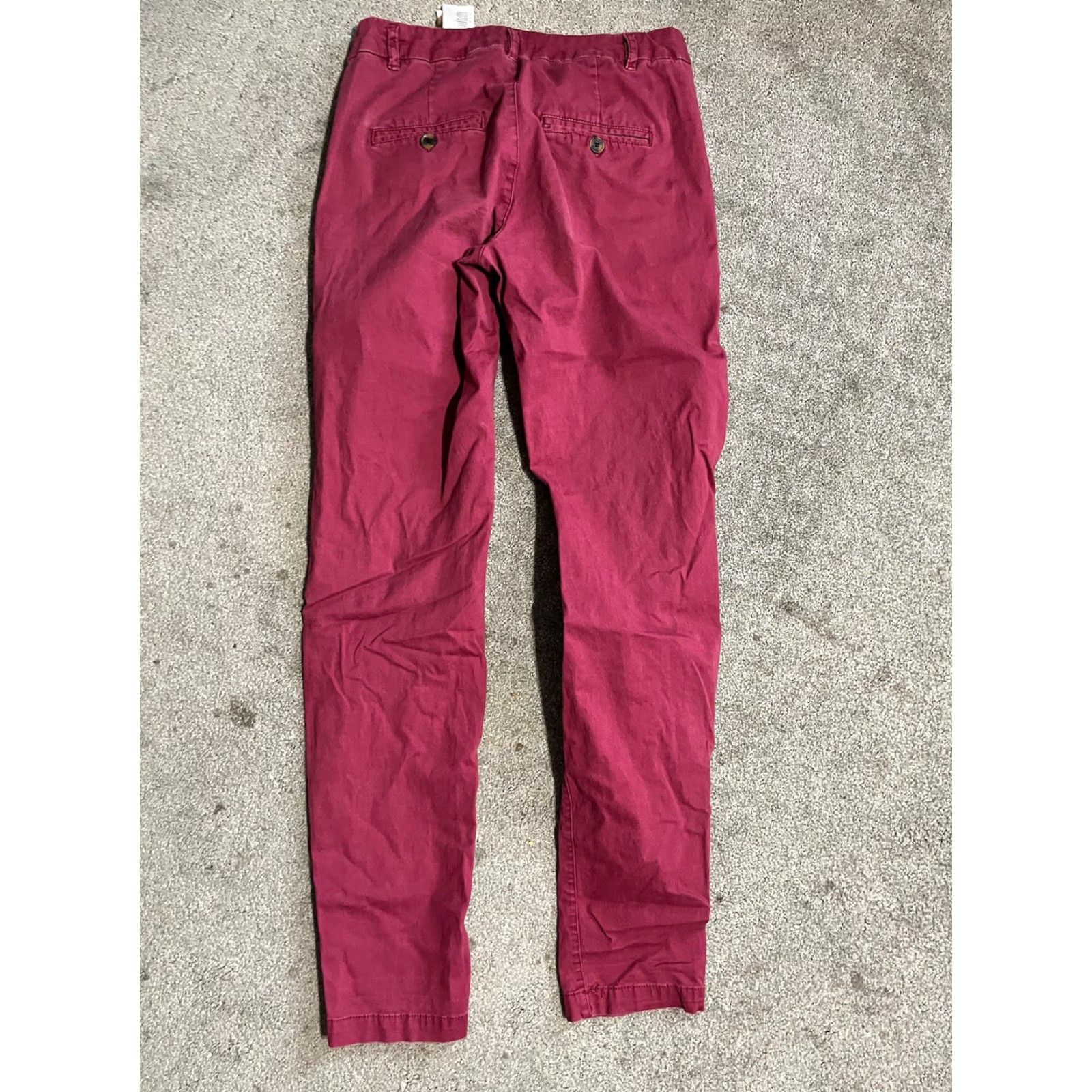 H&M H&M Womens Pants Chino Style Skinny Leg 4 Pocket Maroon Red Button Zipper Pockets Casual Vintage No Size 27" / US 4 / IT 40 - 4 Thumbnail