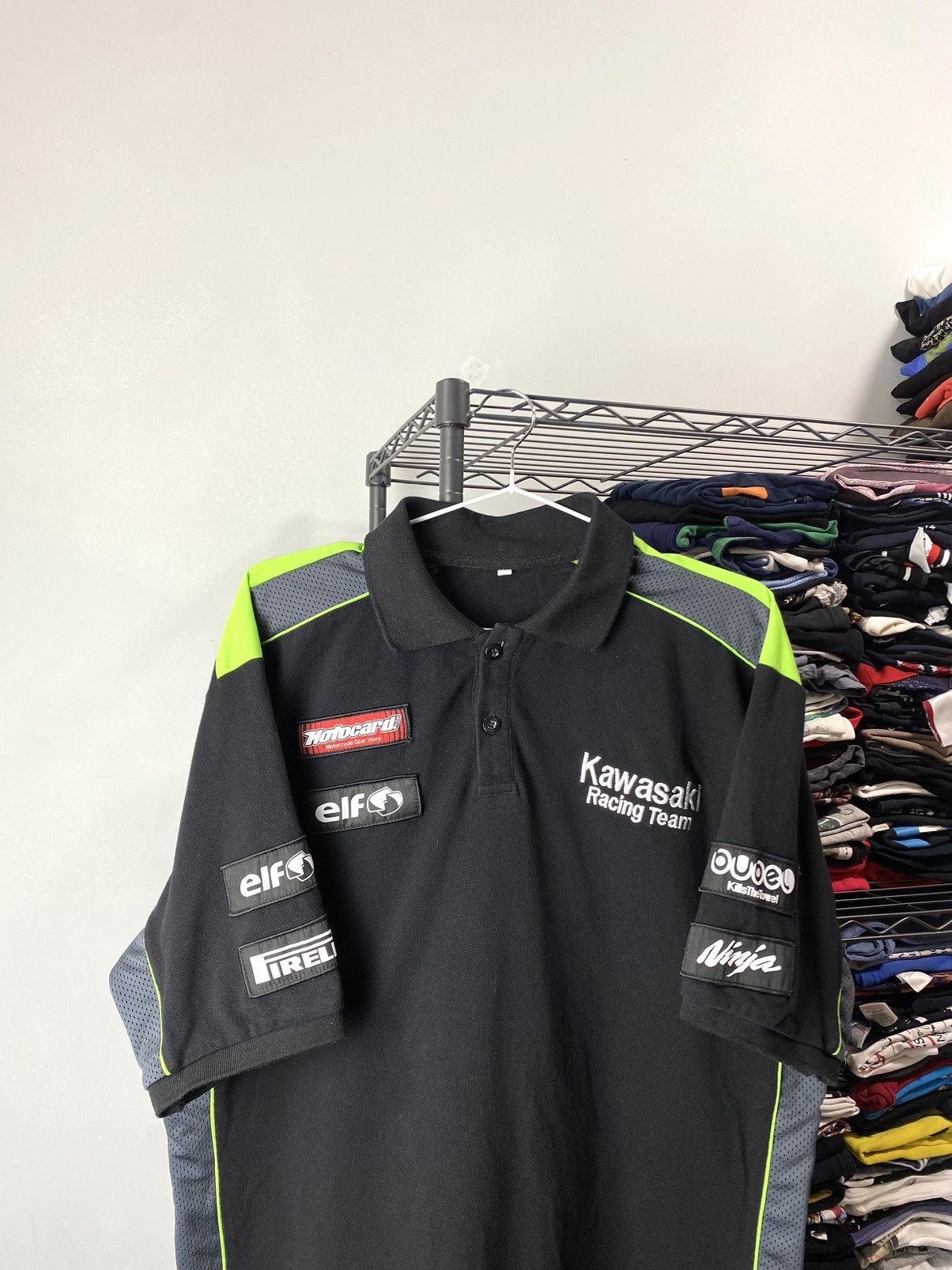 Japanese Brand 2000s Vintage Kawasaki Ninja Racing T Shirt Elf Pirelli Size US XXL / EU 58 / 5 - 3 Thumbnail