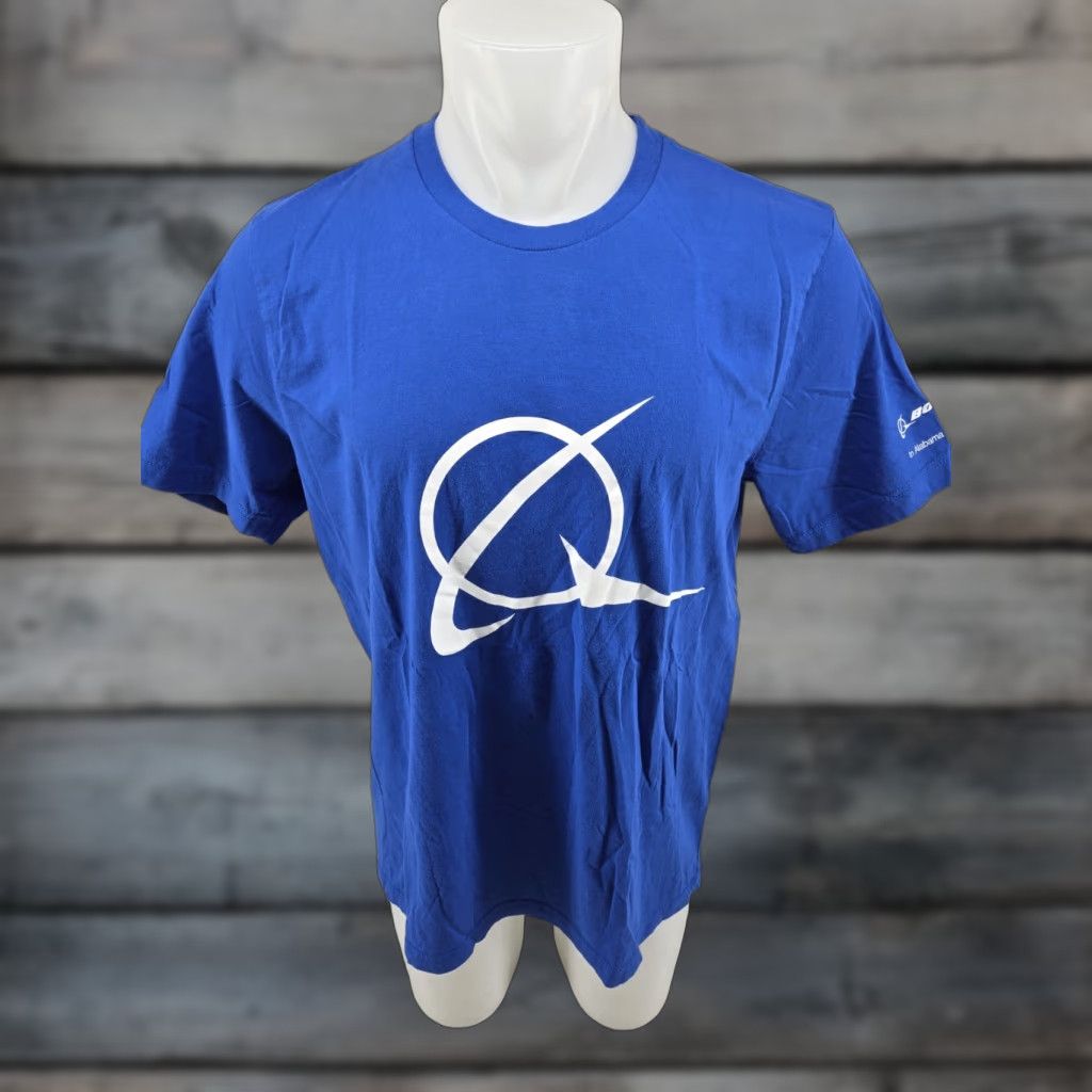 Vintage Boeing Logo Symbol Men's T-shirt XL Blue - Bella + Canvas Aero Aviation Shirt, Short Sleeve Crew Neck, Cotton, Regular Fit, Logo Accent Size US XL / EU 56 / 4 - 1 Thumbnail