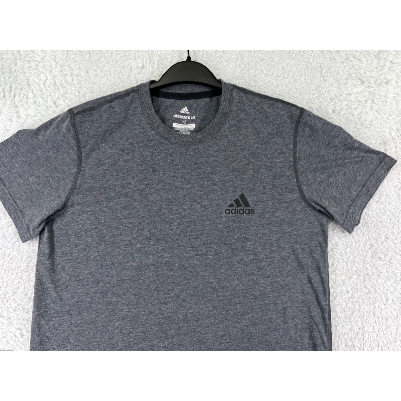 Adidas Adidas Shirt Mens Medium Gray Short Sleeve Crew Neck Logo Size US M / EU 48-50 / 2 - 5 Thumbnail